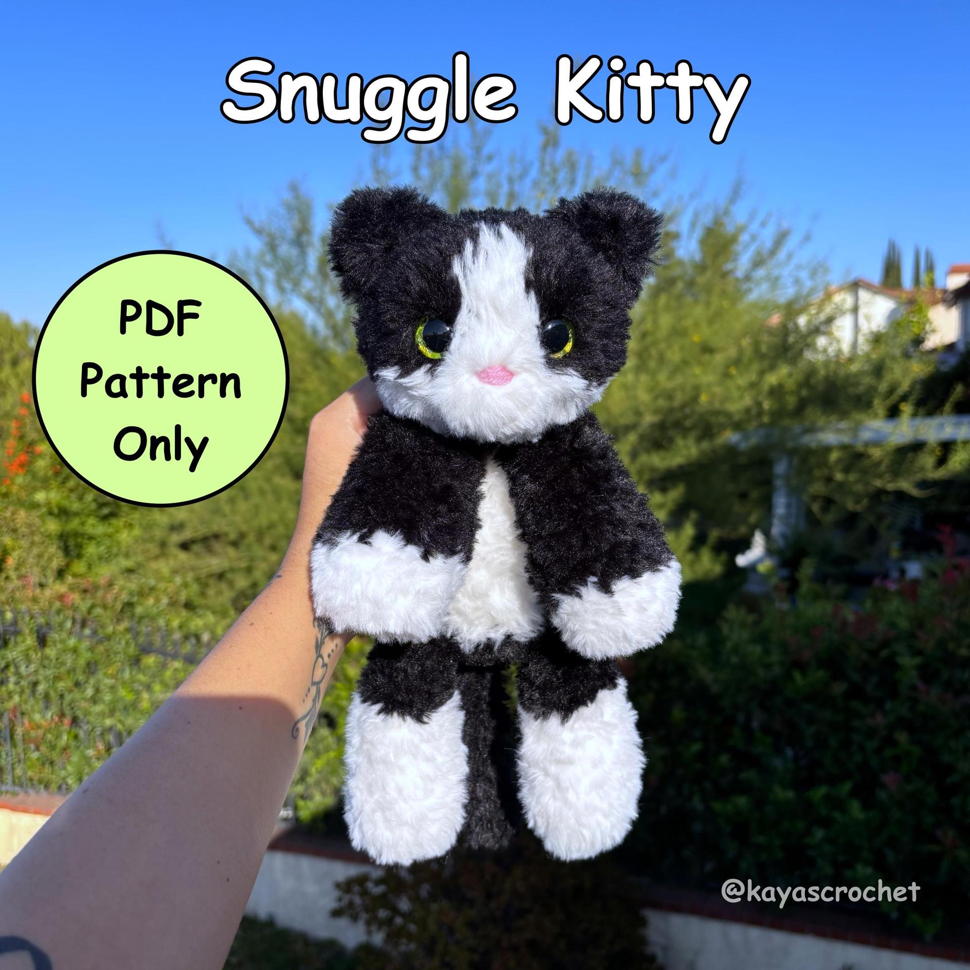 Snuggle Kitty Crochet Pattern | Snuggle Series | Crochet Cat Pattern | Low Sew Amigurumi | PDF Download