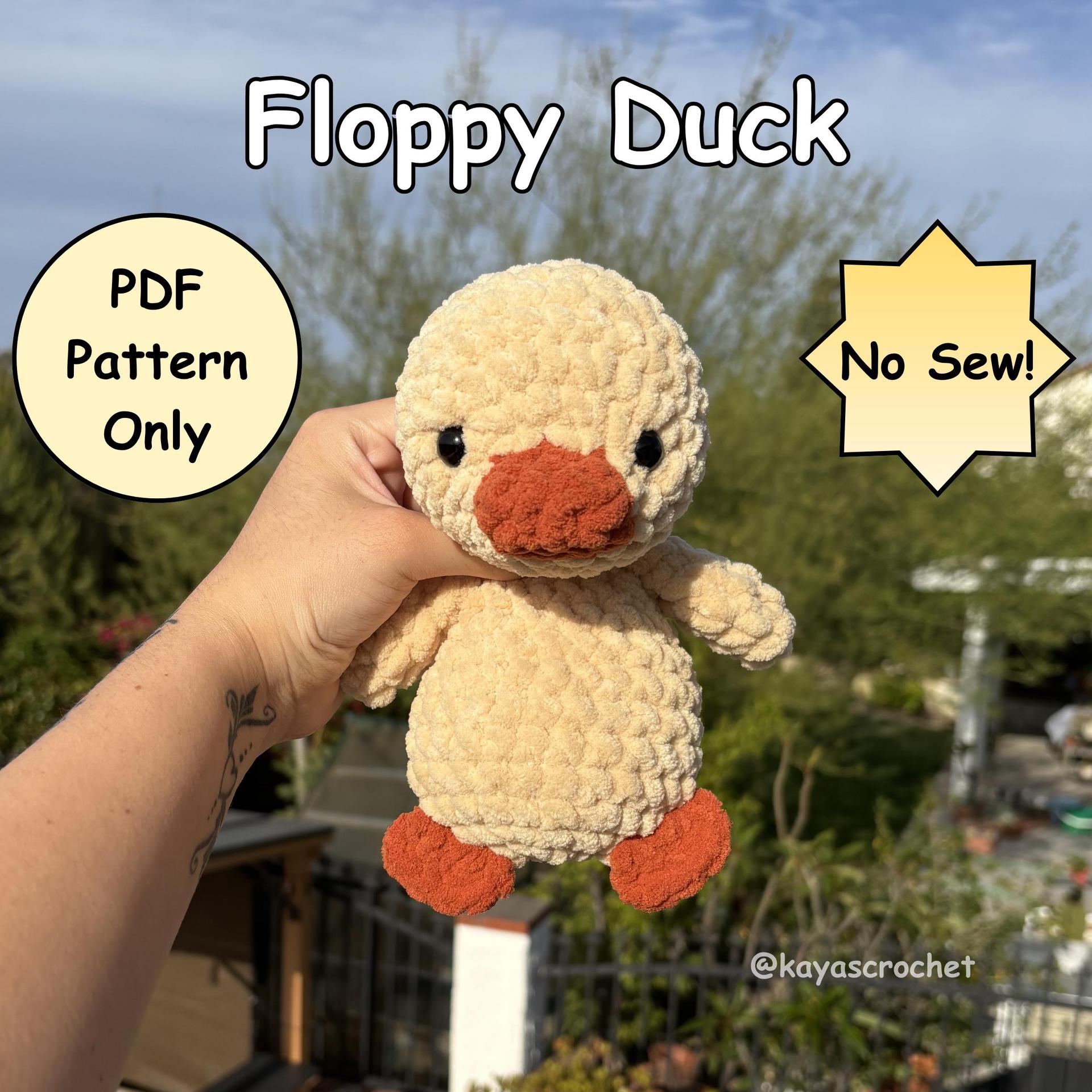No Sew Floppy Duck Crochet Pattern | Duck Amigurumi | PDF Download
