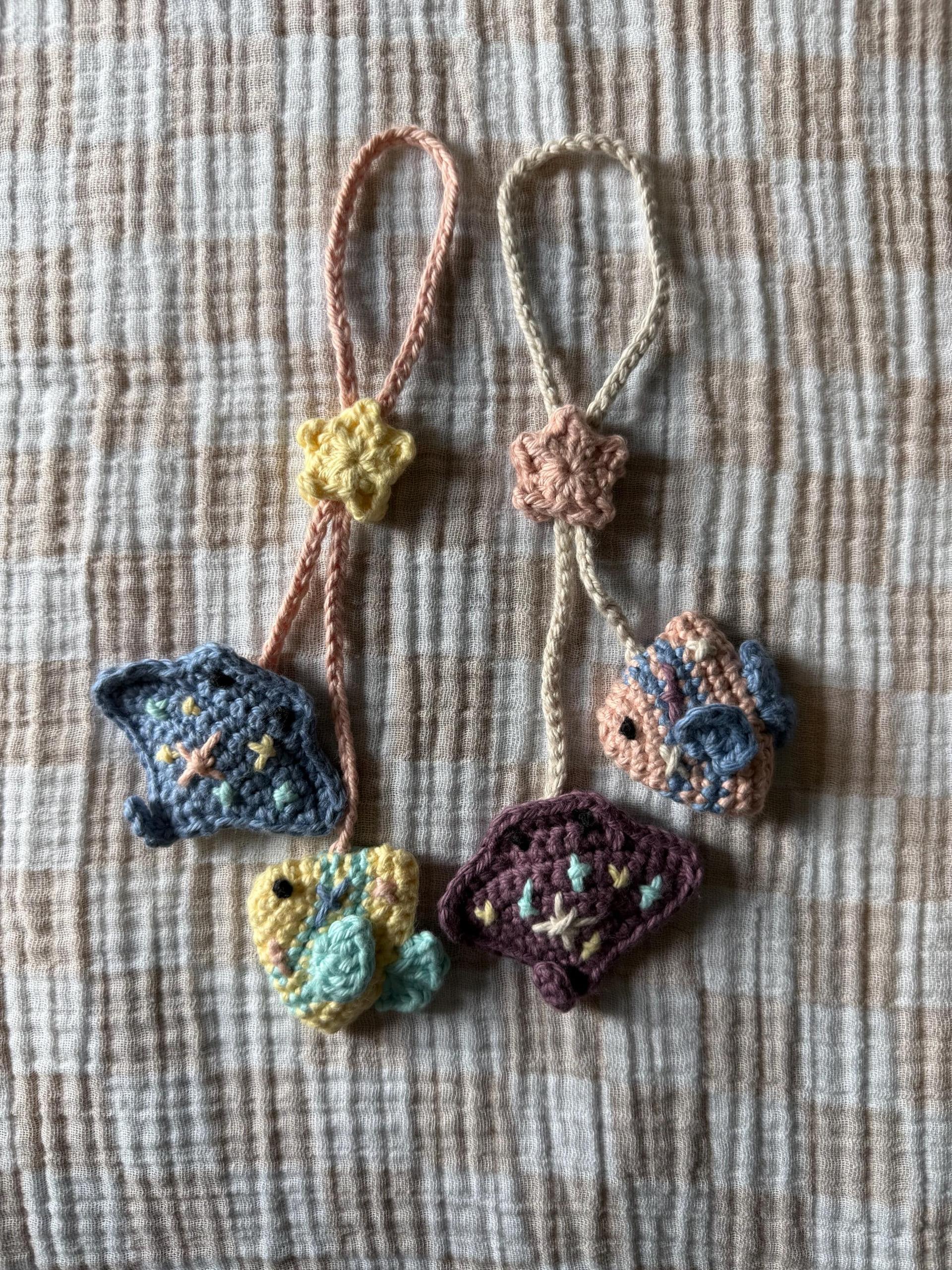 Handmade crochet Sterling & Norman car mirror hanger/ bag charm thumbnail 3