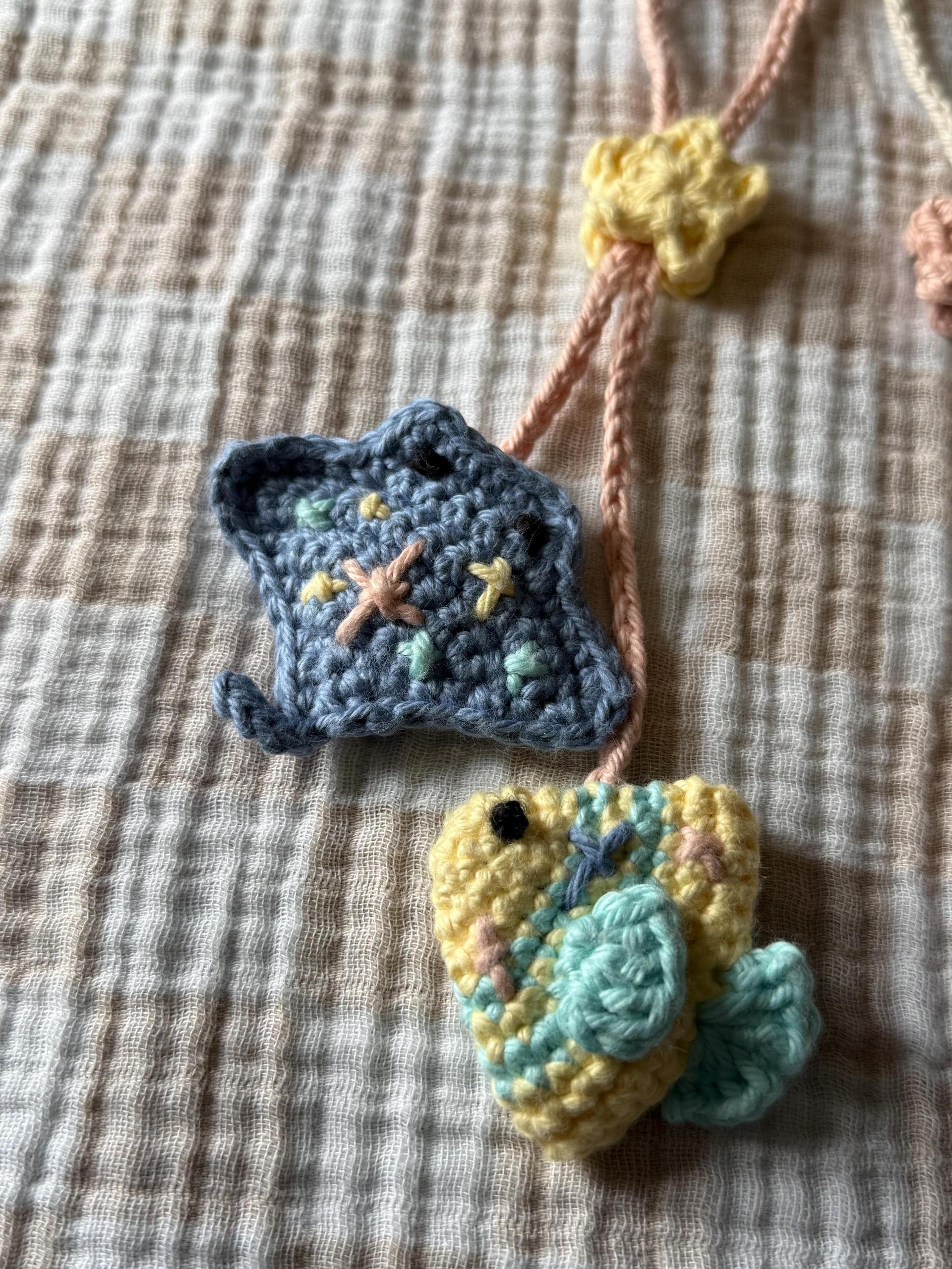 Handmade crochet Sterling & Norman car mirror hanger/ bag charm thumbnail 4