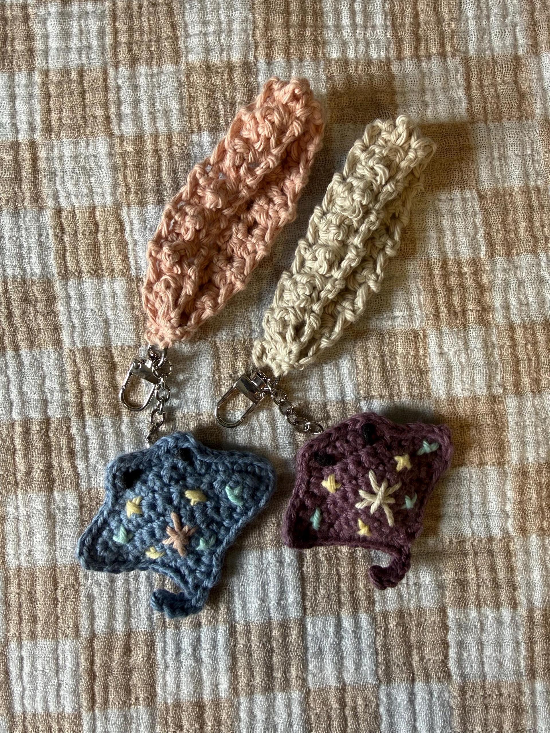 Handmade Crochet Wristlet with Sterling Charm