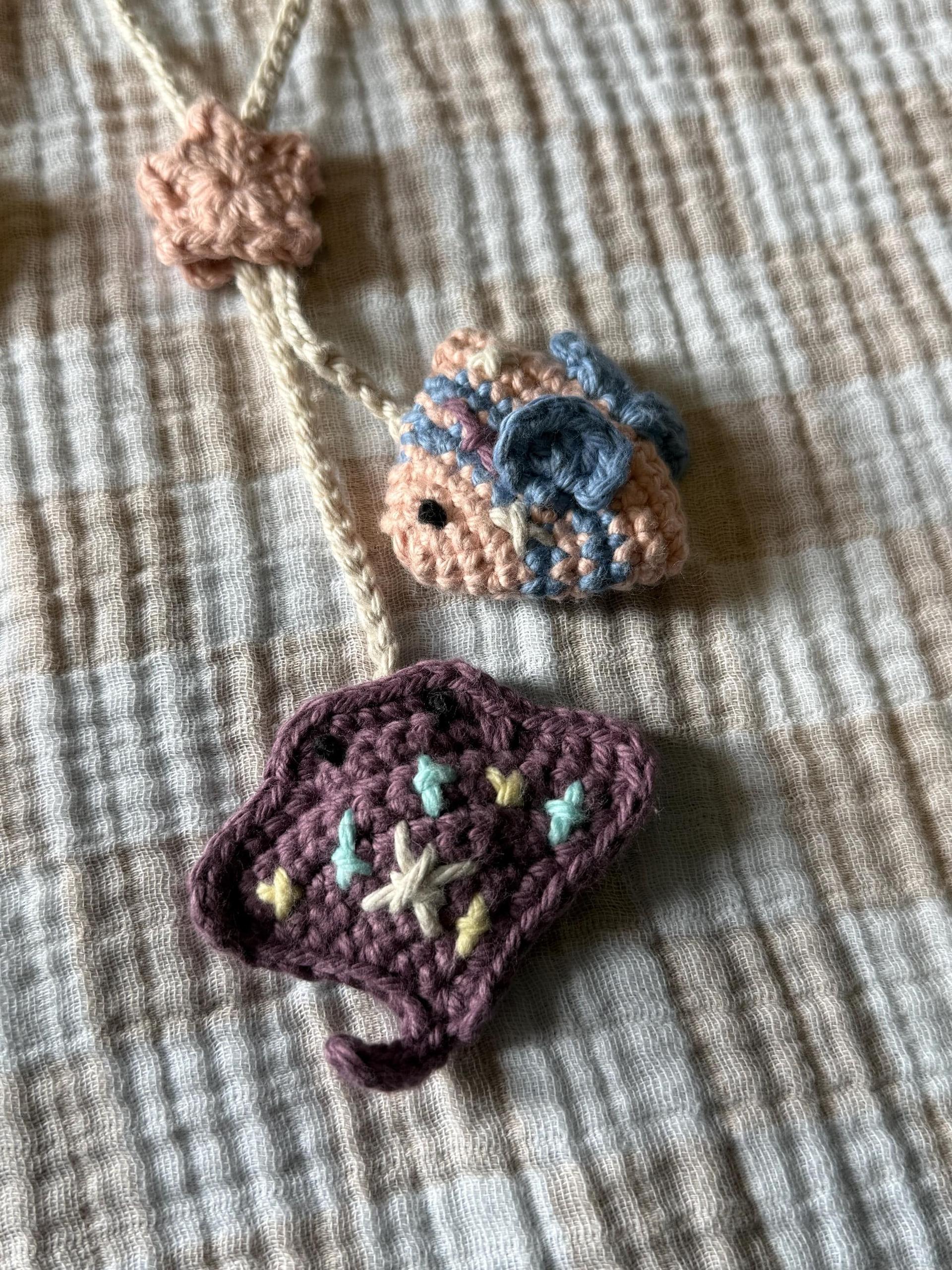 Handmade crochet Sterling & Norman car mirror hanger/ bag charm thumbnail 5