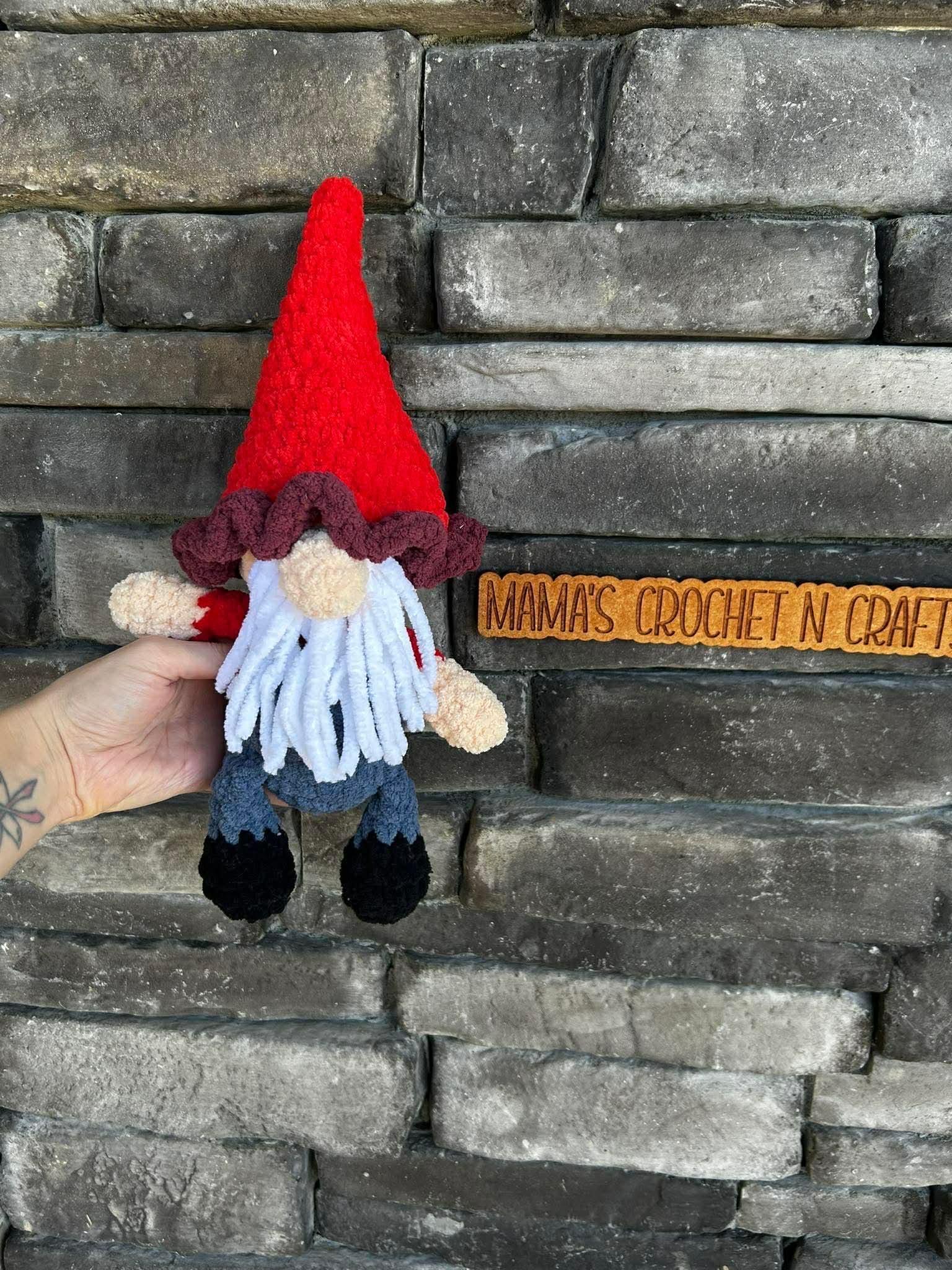 pip the gnome | crochet gnome pattern, low sew, crochet pattern, cottagecore, crochet chunky yarn pattern, plush crochet thumbnail 8