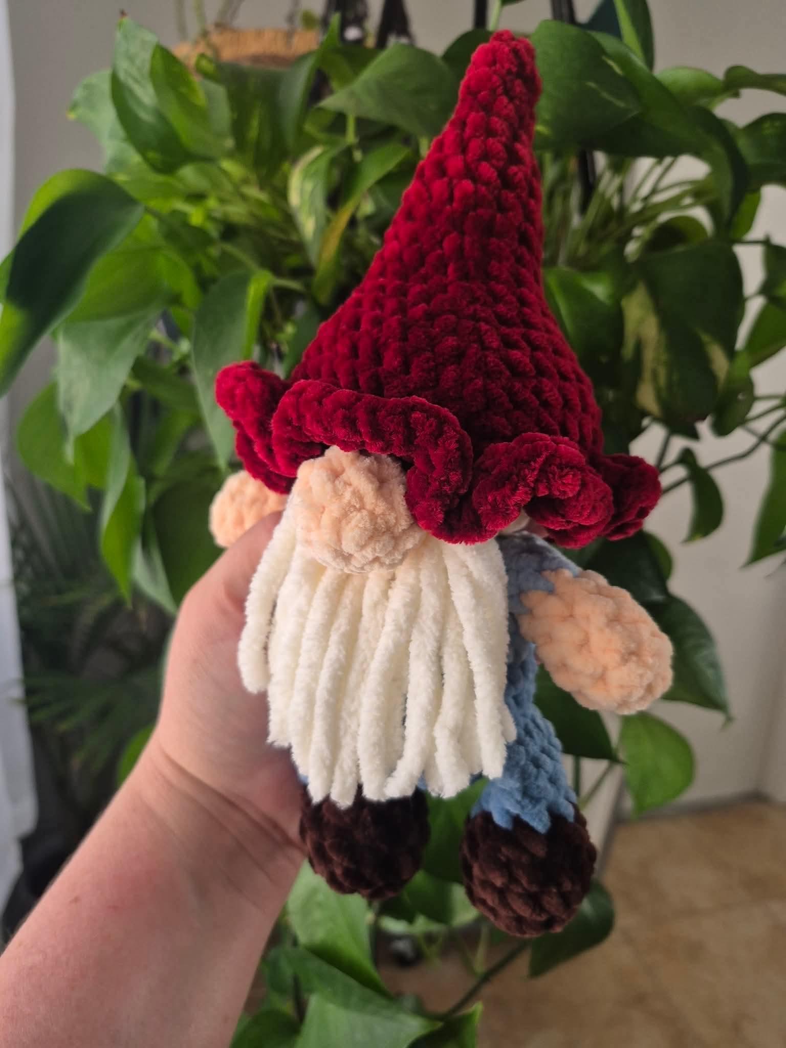 pip the gnome | crochet gnome pattern, low sew, crochet pattern, cottagecore, crochet chunky yarn pattern, plush crochet thumbnail 5