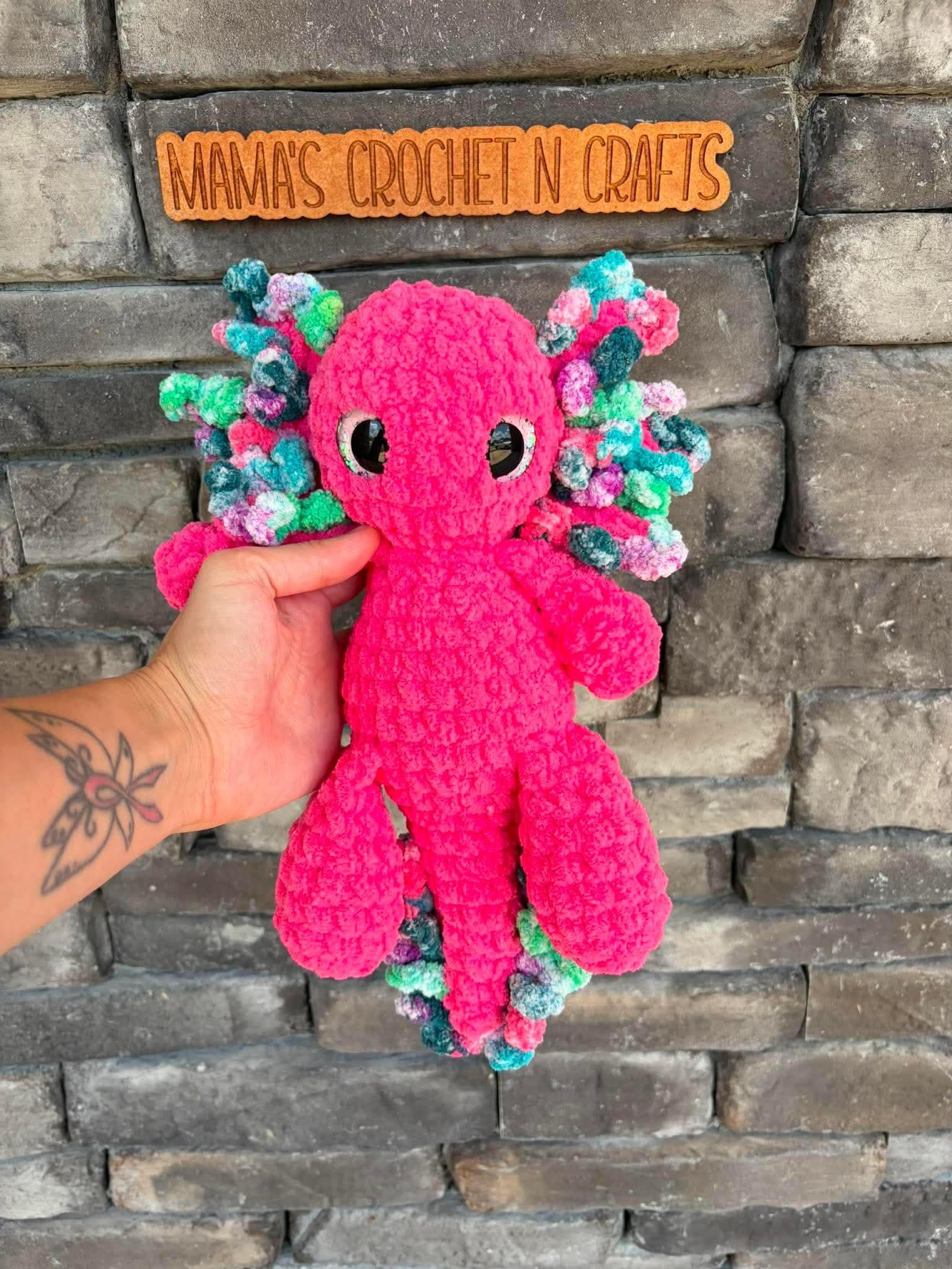 peach the axoltol | crochet Axoltol pattern, low sew, crochet pattern, axoltol, crochet chunky yarn pattern, plush croch thumbnail 4