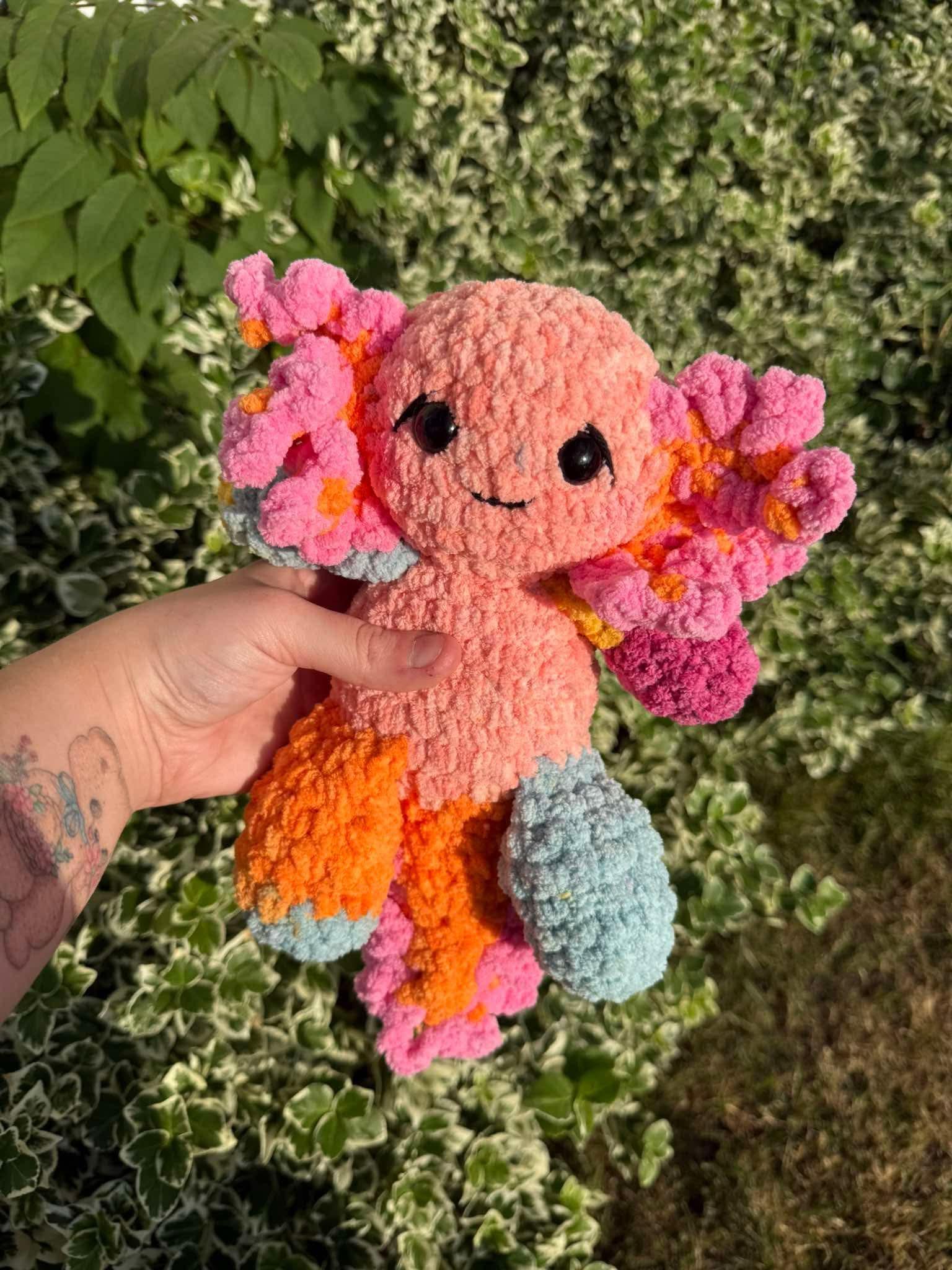 peach the axoltol | crochet Axoltol pattern, low sew, crochet pattern, axoltol, crochet chunky yarn pattern, plush croch thumbnail 9