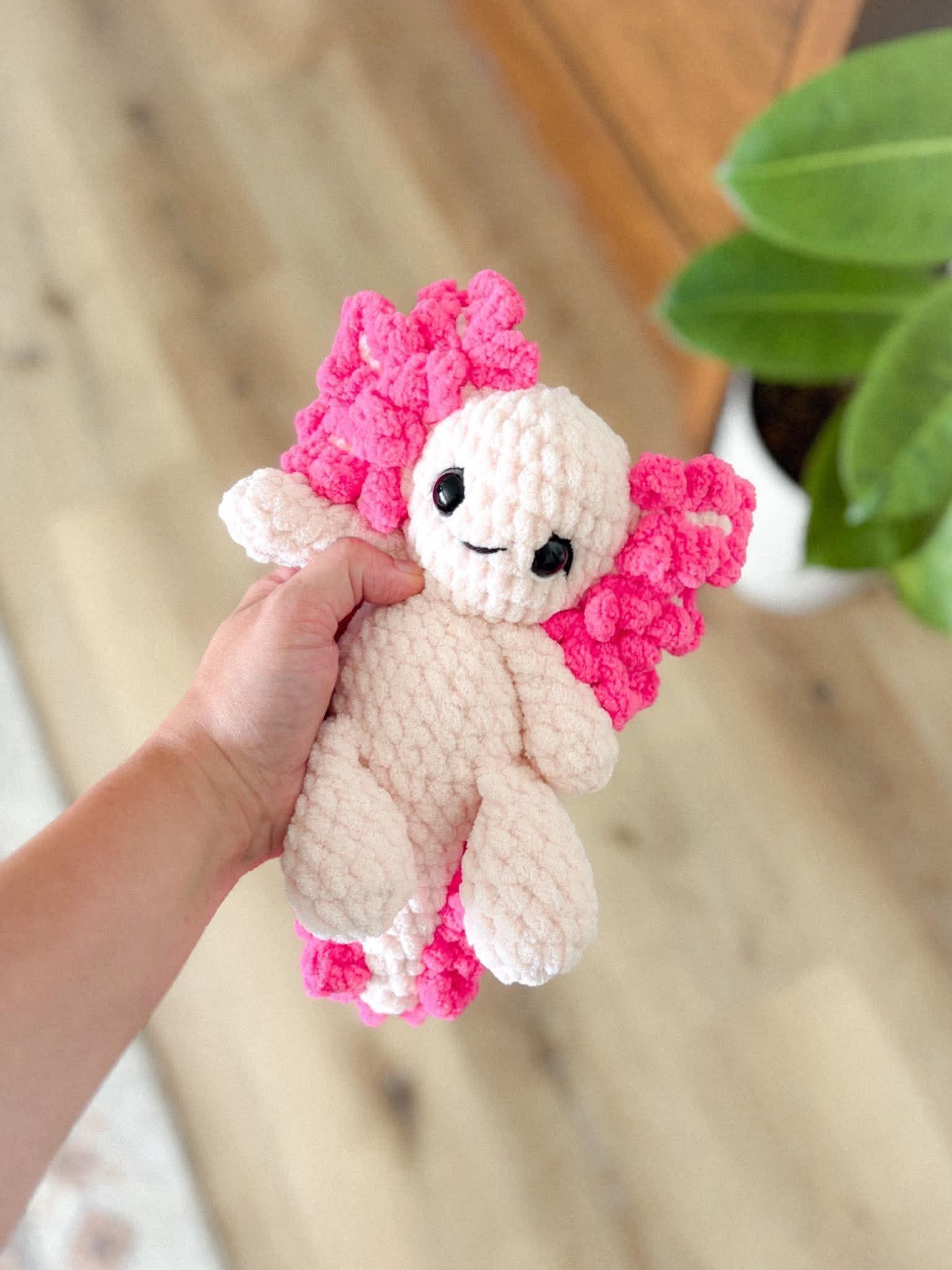 peach the axoltol | crochet Axoltol pattern, low sew, crochet pattern, axoltol, crochet chunky yarn pattern, plush croch thumbnail 2