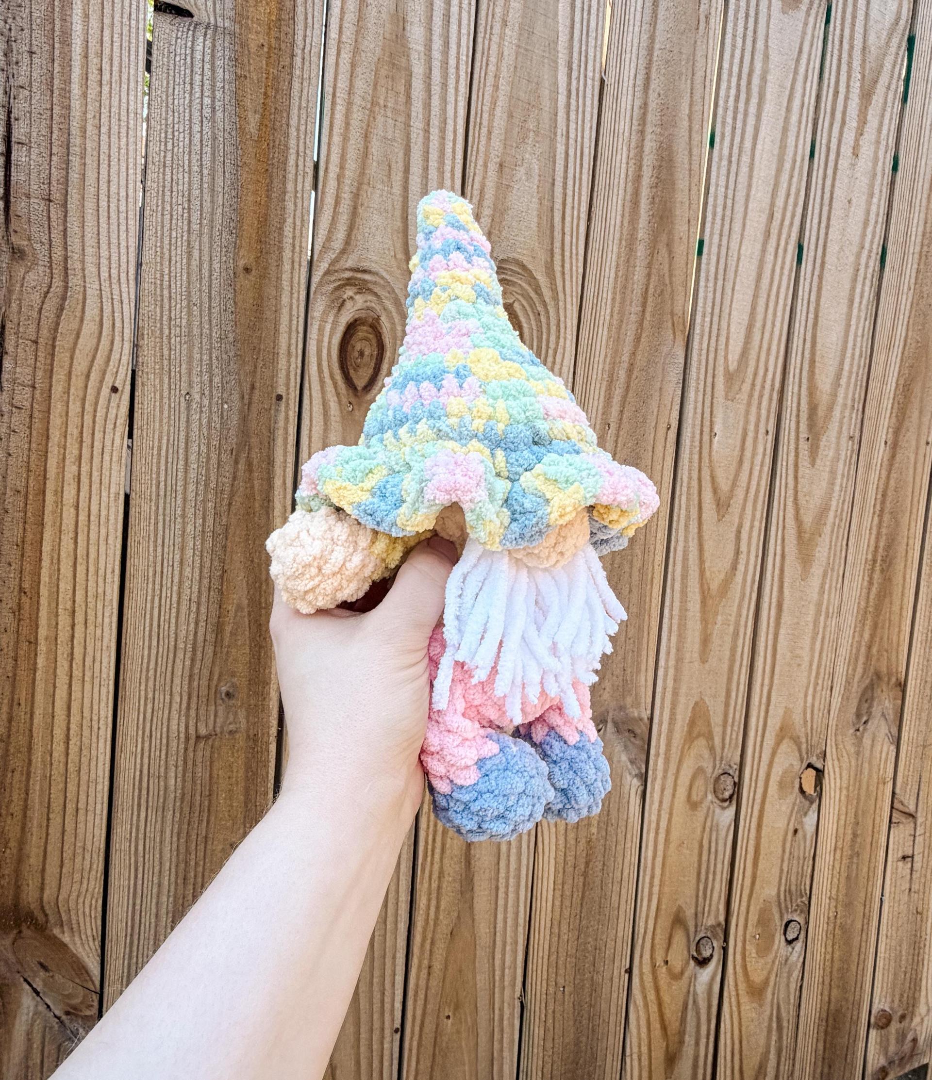 pip the gnome | crochet gnome pattern, low sew, crochet pattern, cottagecore, crochet chunky yarn pattern, plush crochet thumbnail 2