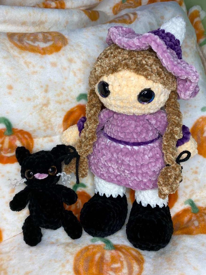 alice the witch | crochet witch pattern, amigurumi witch pattern, Halloween crochet pattern , crochet pattern, amigurumi thumbnail 9