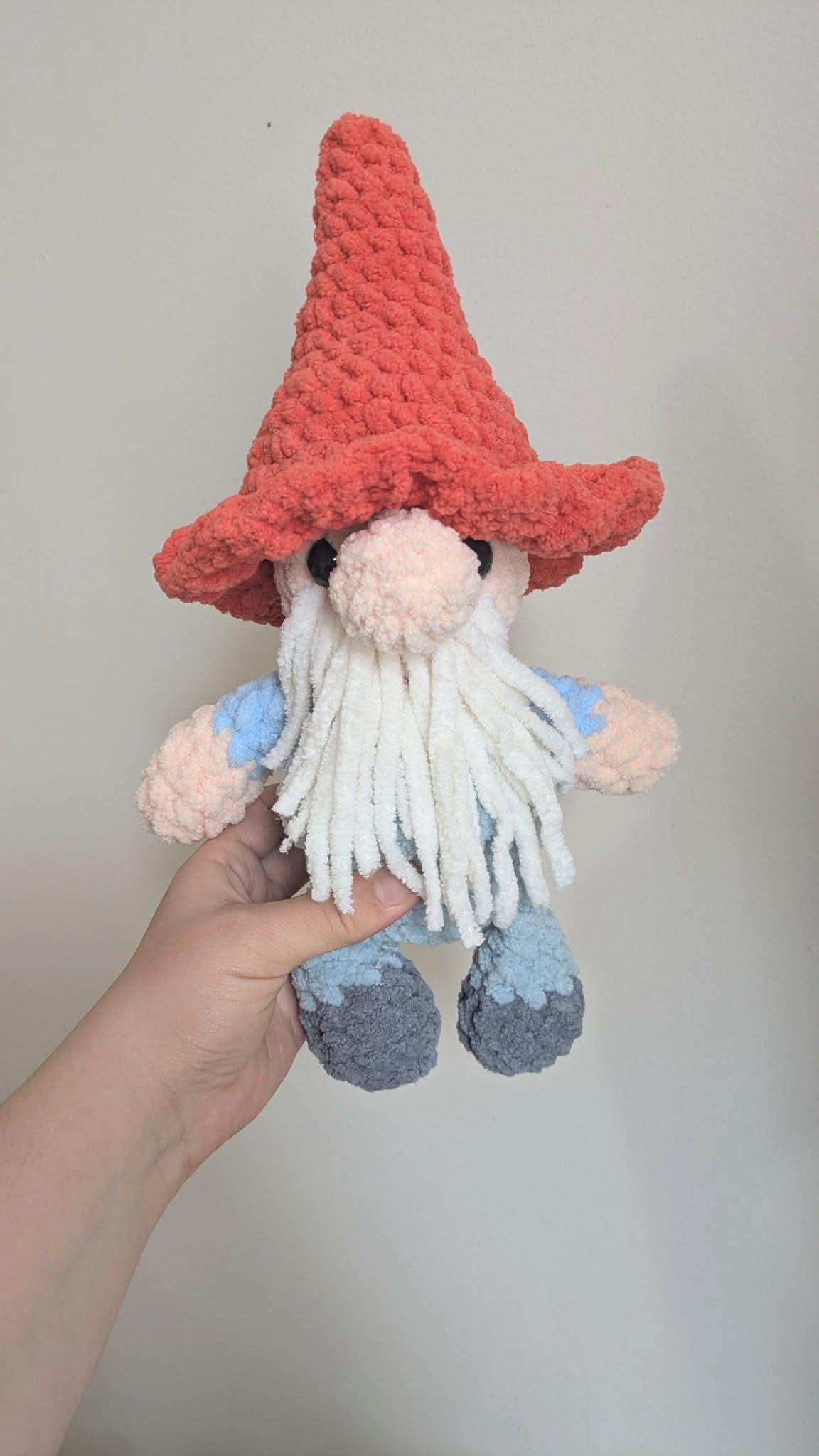 pip the gnome | crochet gnome pattern, low sew, crochet pattern, cottagecore, crochet chunky yarn pattern, plush crochet thumbnail 9