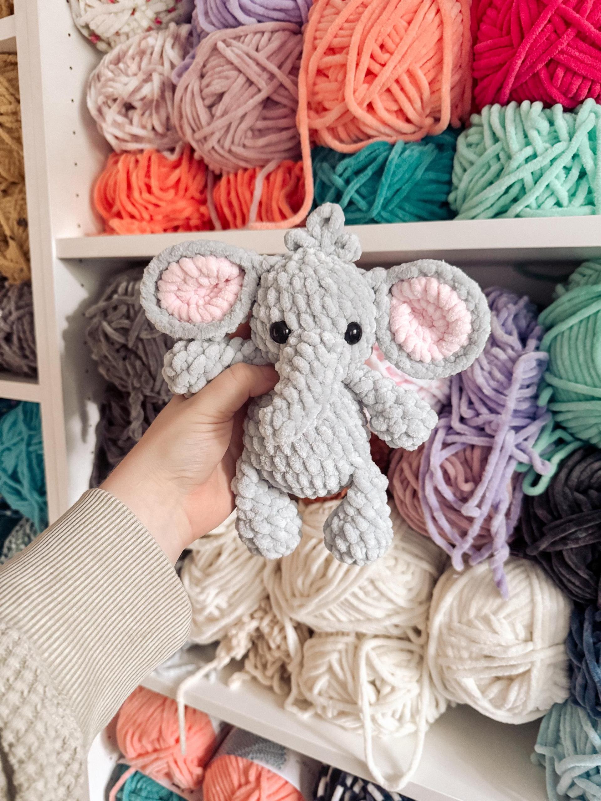 ivory the elephant | amigurumi elephant pattern, low sew, crochet pattern, crochet elephant, safari, crochet safari patt