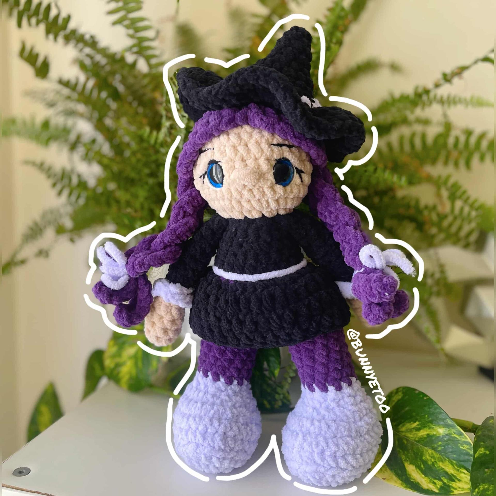 alice the witch | crochet witch pattern, amigurumi witch pattern, Halloween crochet pattern , crochet pattern, amigurumi thumbnail 4