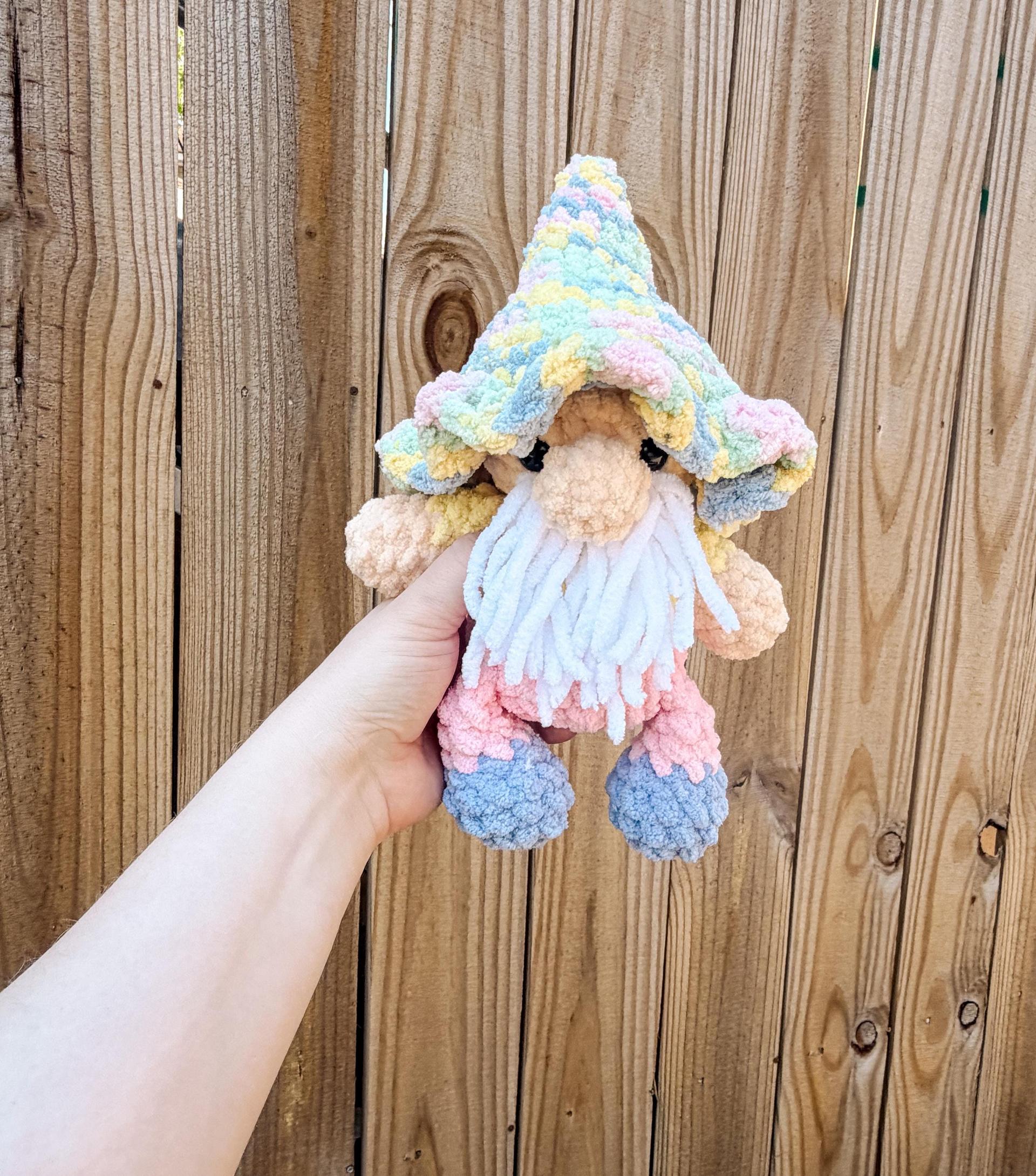 pip the gnome | crochet gnome pattern, low sew, crochet pattern, cottagecore, crochet chunky yarn pattern, plush crochet thumbnail 6