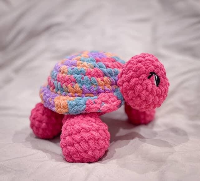 clover the turtle- crochet turtle pattern, land turtle crochet pattern, amigurumi turtle pattern, no sew, tortoise croch thumbnail 4