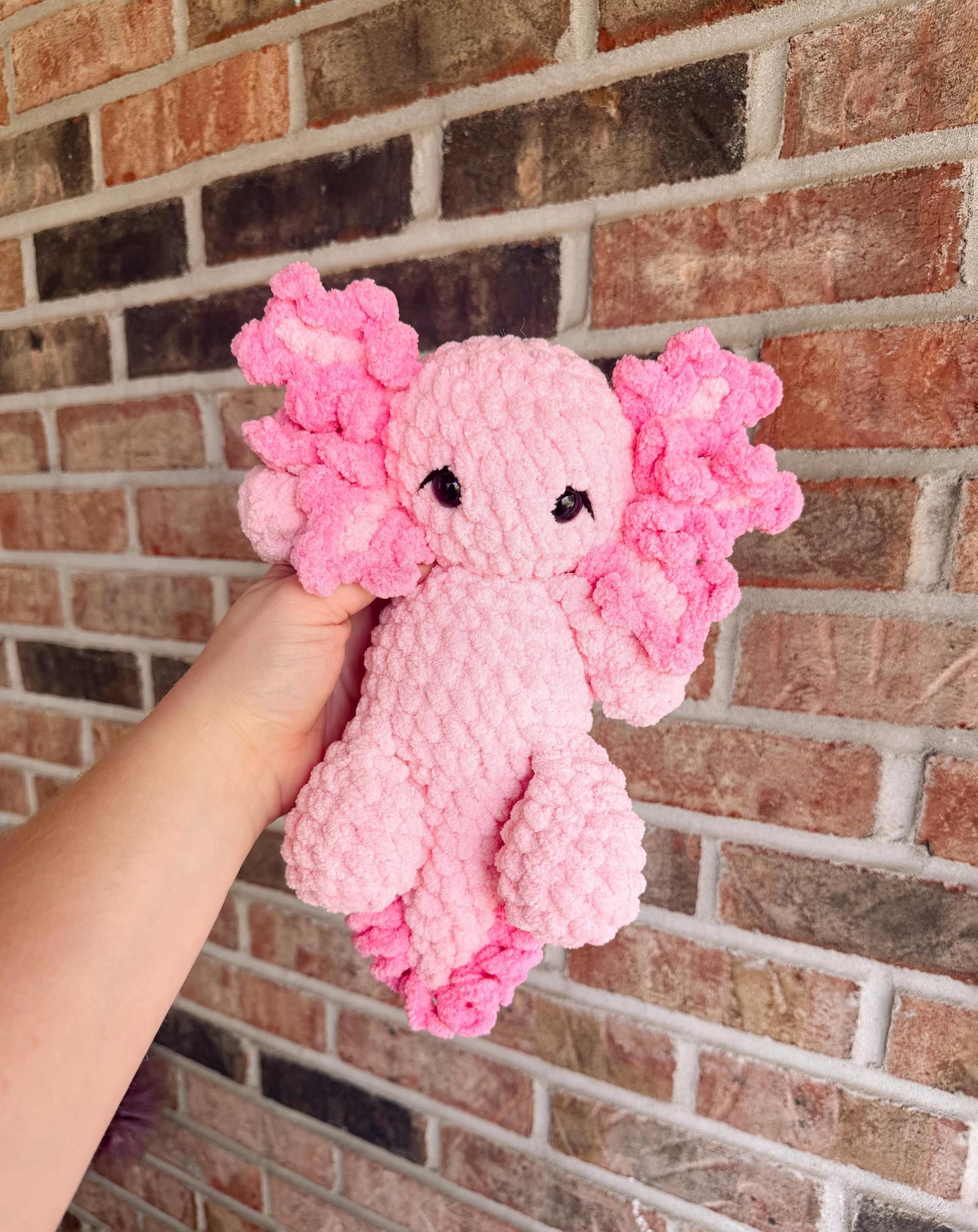 peach the axoltol | crochet Axoltol pattern, low sew, crochet pattern, axoltol, crochet chunky yarn pattern, plush croch