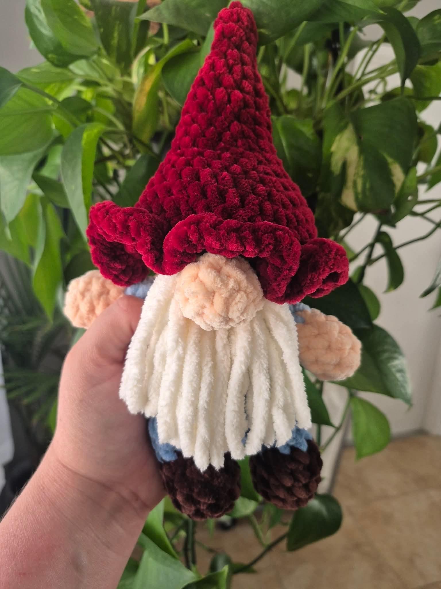 pip the gnome | crochet gnome pattern, low sew, crochet pattern, cottagecore, crochet chunky yarn pattern, plush crochet thumbnail 4