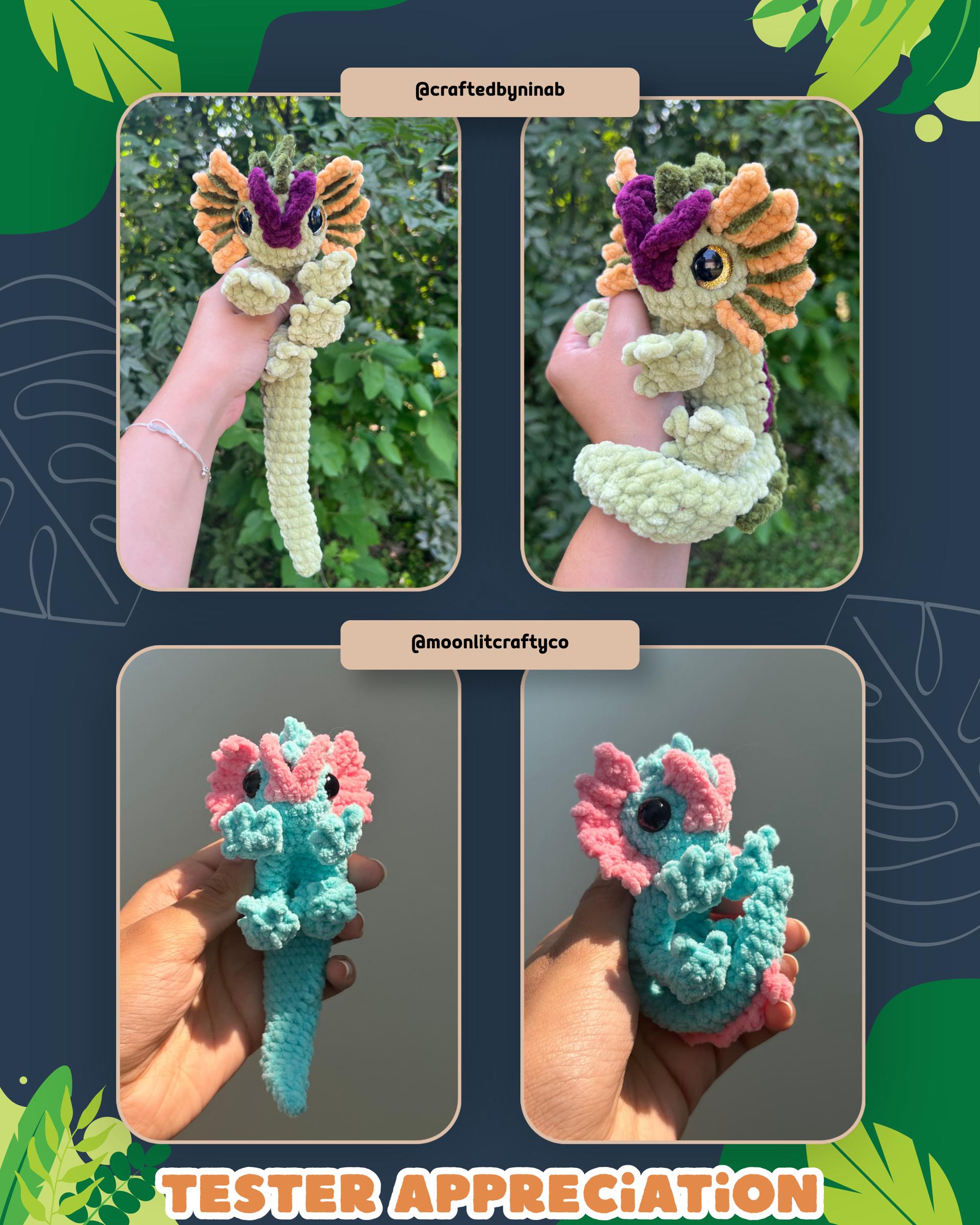 Felix the Baby Dilophosaurus Snuggler No Sew Crochet Amigurumi Pattern thumbnail 5