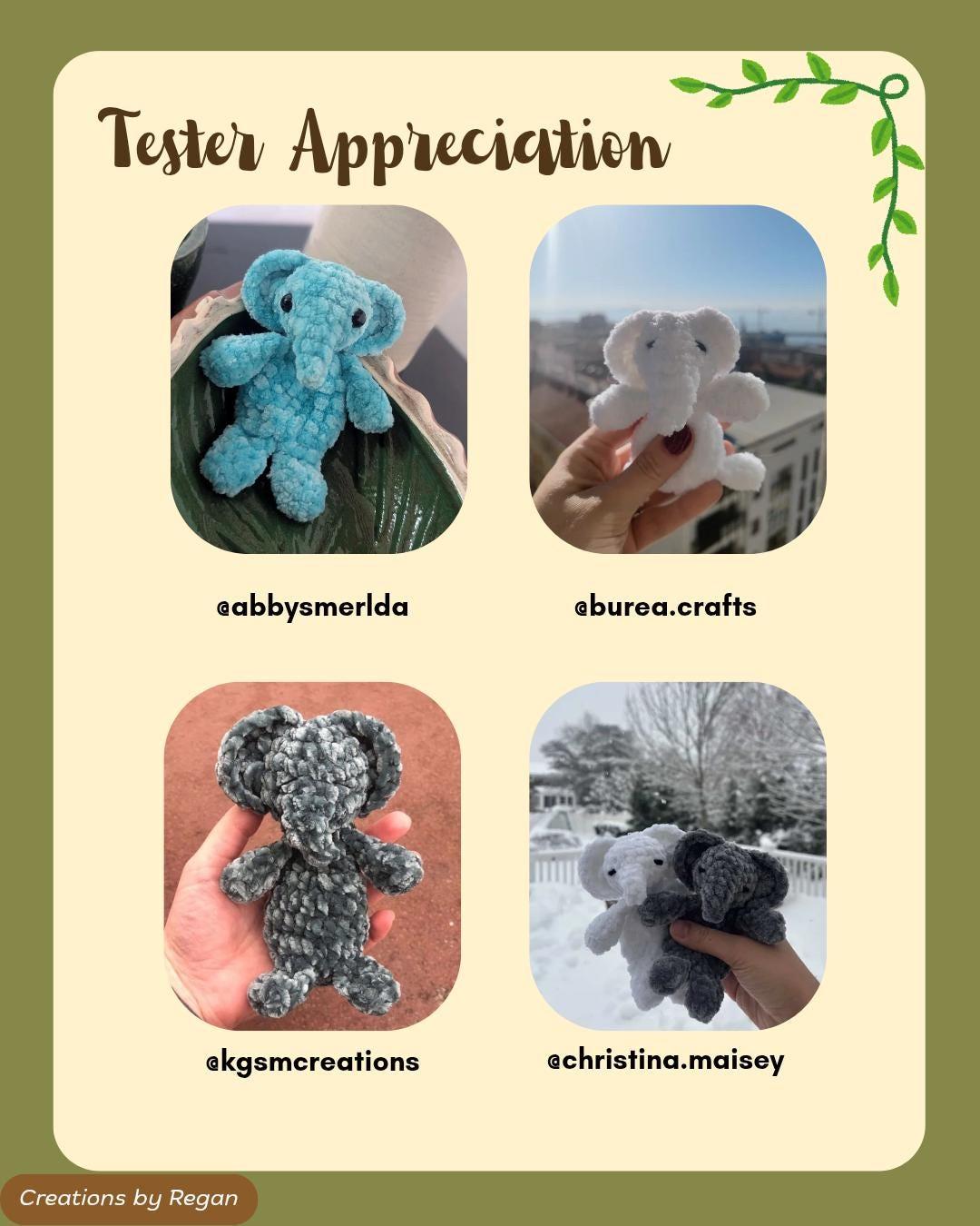 BUNDLE Penny the Mini Elephant & Mini Rhino No Sew Crochet Amigurumi Patterns thumbnail 6