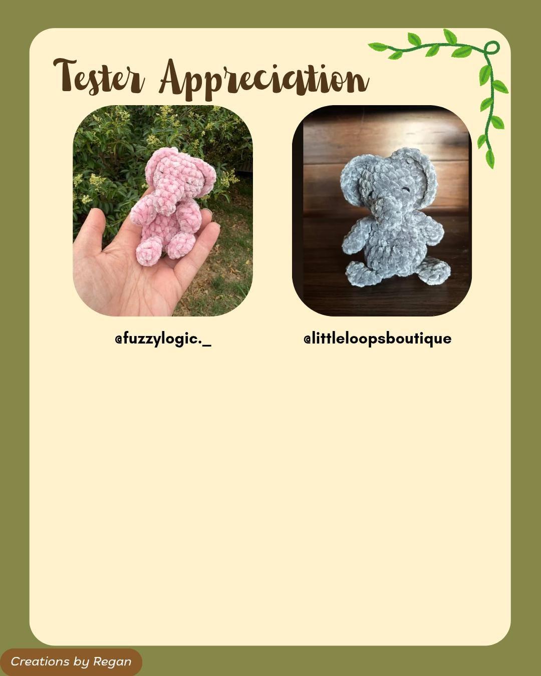 Penny the Mini Elephant Snuggler No Sew Crochet Amigurumi Pattern thumbnail 7