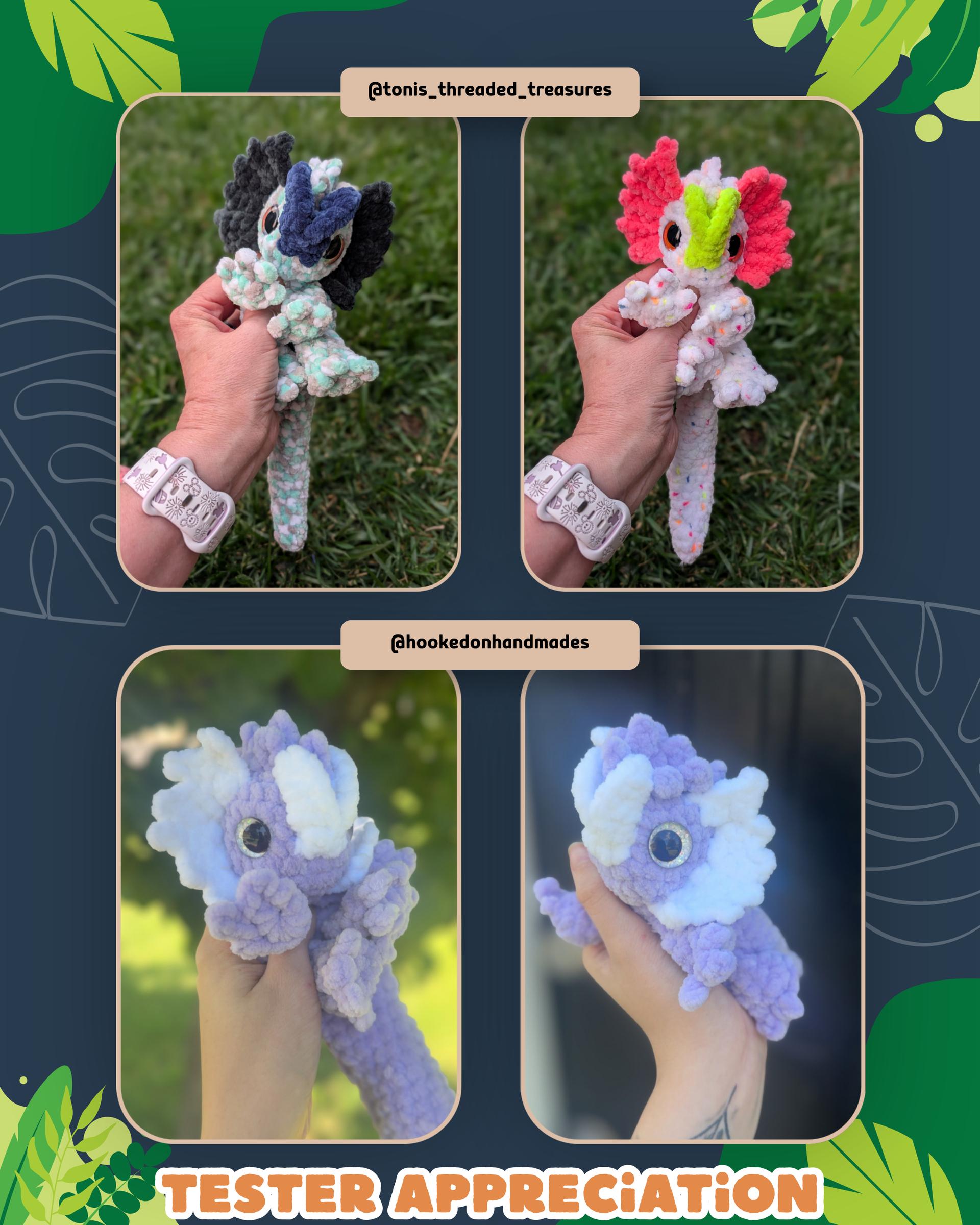 Felix the Baby Dilophosaurus Snuggler No Sew Crochet Amigurumi Pattern thumbnail 10