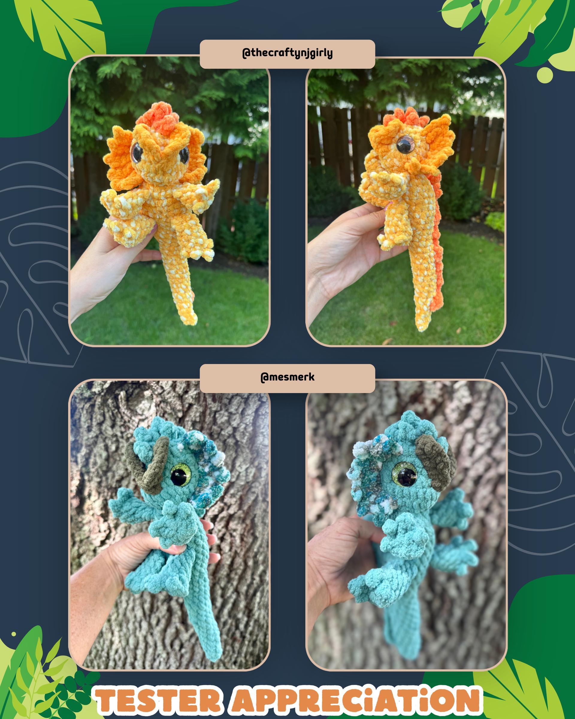 Felix the Baby Dilophosaurus Snuggler No Sew Crochet Amigurumi Pattern thumbnail 9