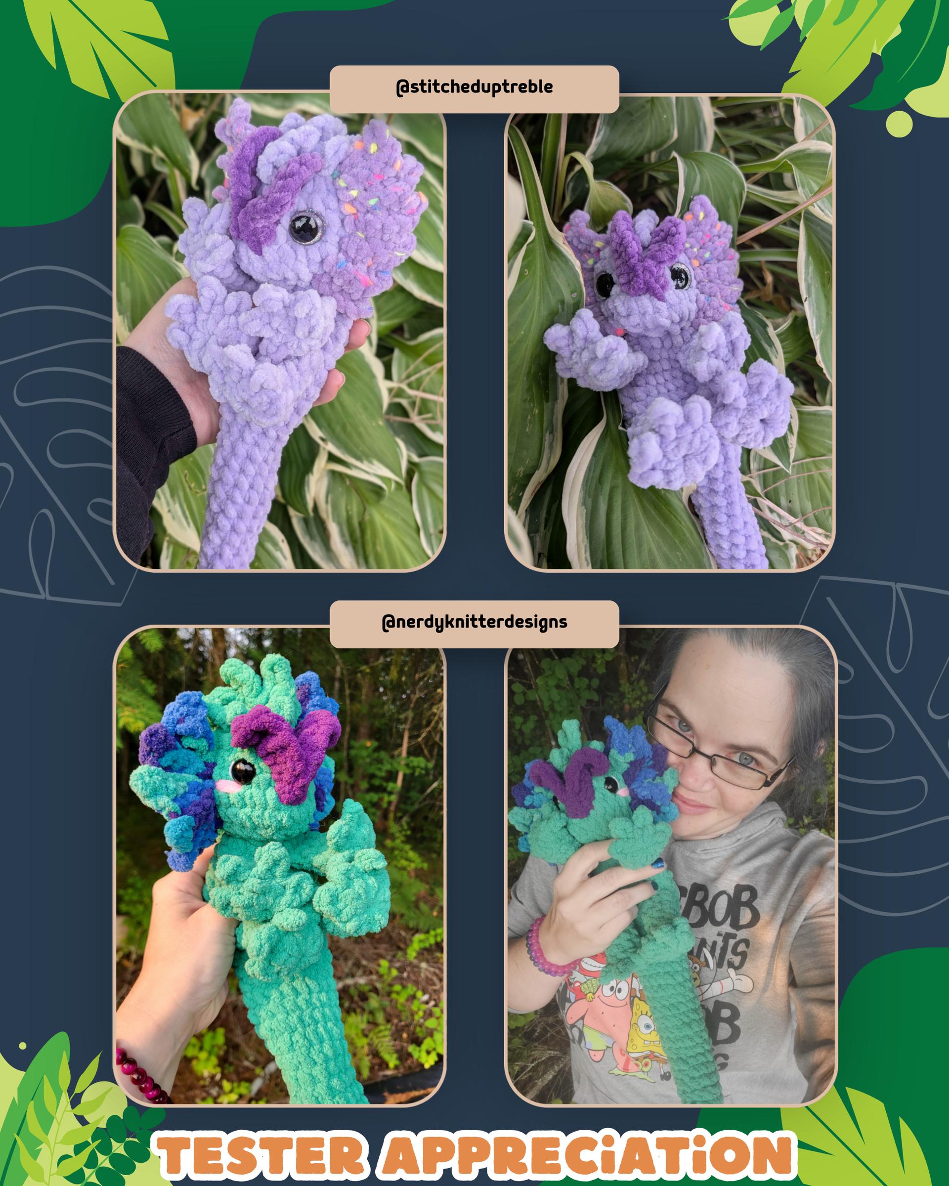 Felix the Baby Dilophosaurus Snuggler No Sew Crochet Amigurumi Pattern thumbnail 6