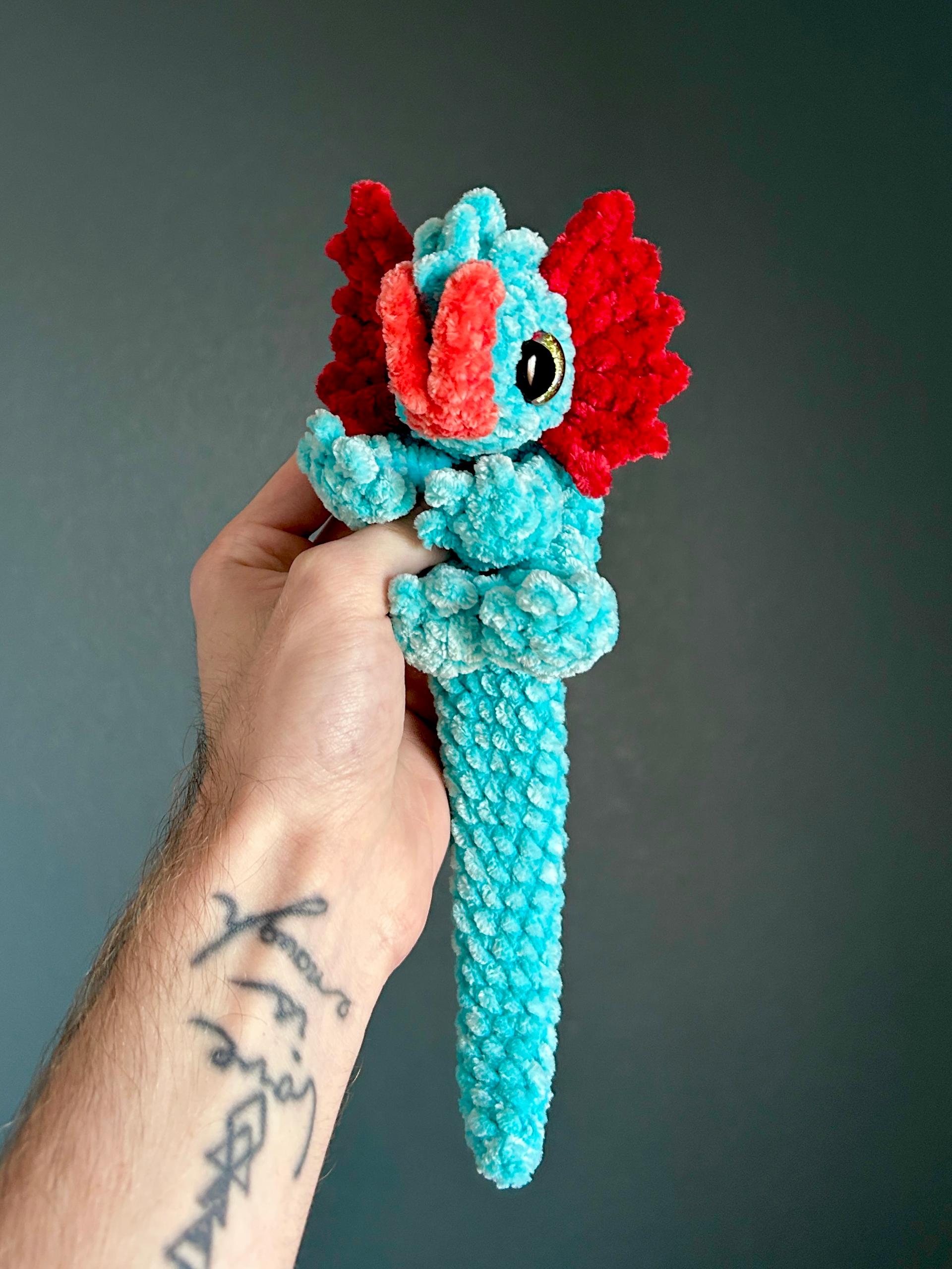 Felix the Baby Dilophosaurus Snuggler No Sew Crochet Amigurumi Pattern thumbnail 4
