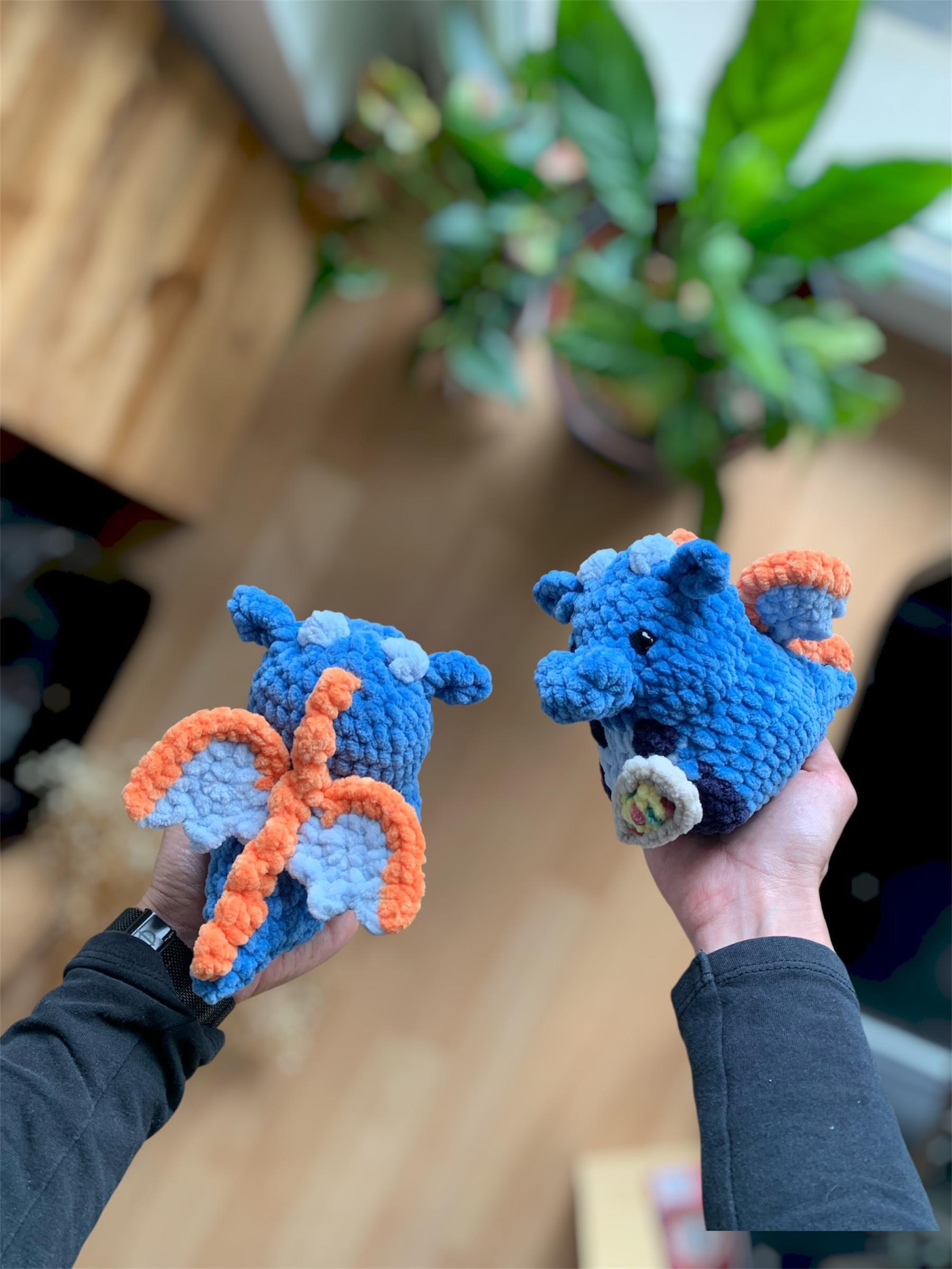 Axolotl and Dragon No - Low sew PDF Crochet pattern Chubby Amigurumi thumbnail 7