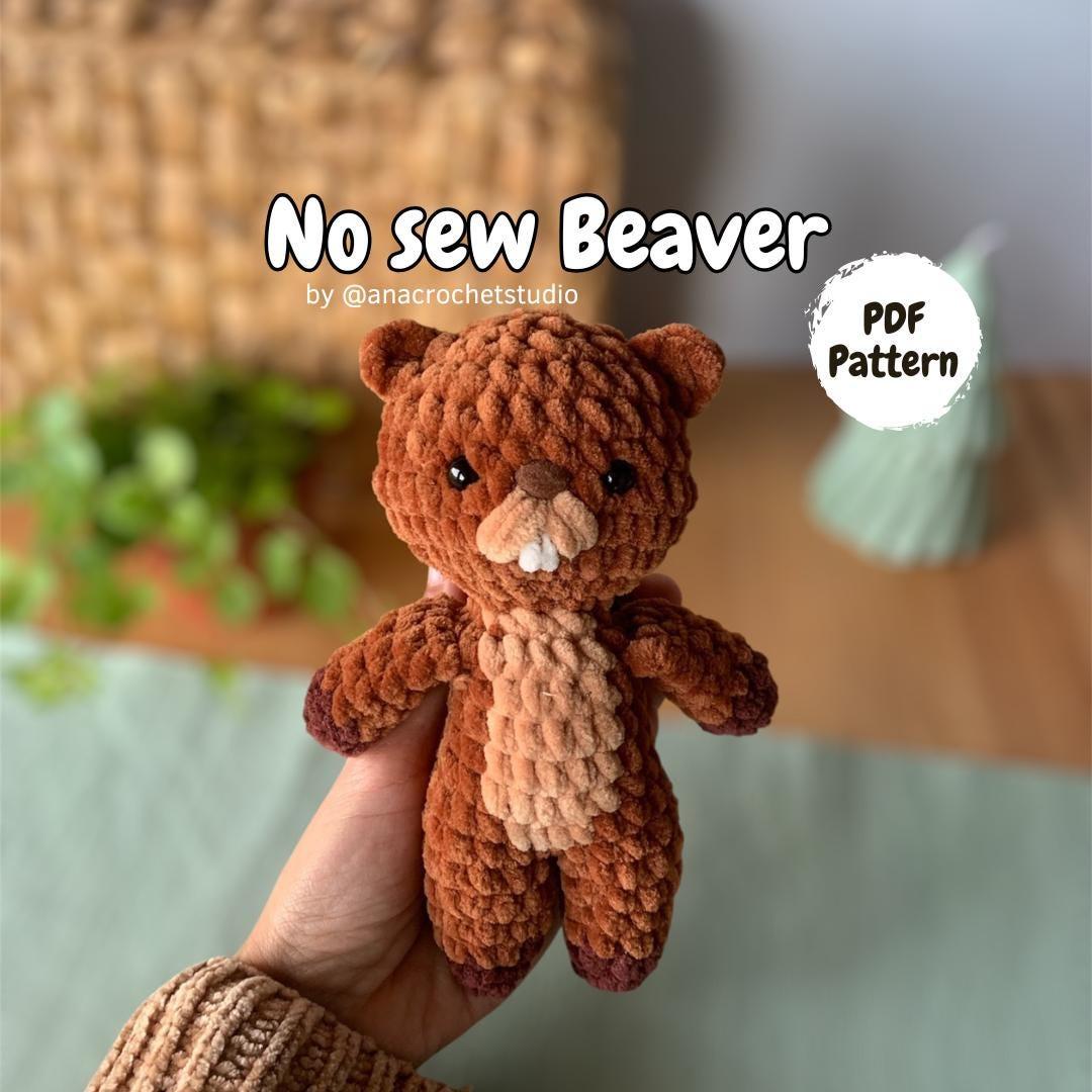 Forest Animals No-Sew Crochet Pattern: Fox, Deer, Squirrel, Beaver, Raccoon and Reindeer (PDF Pattern) woodland amigurumi thumbnail 6