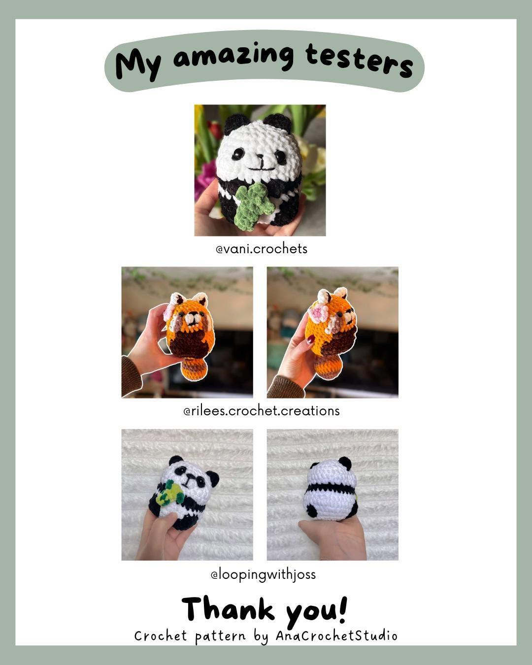 Panda and Red Panda No - Low sew PDF Crochet pattern Chubby Amigurumi thumbnail 9