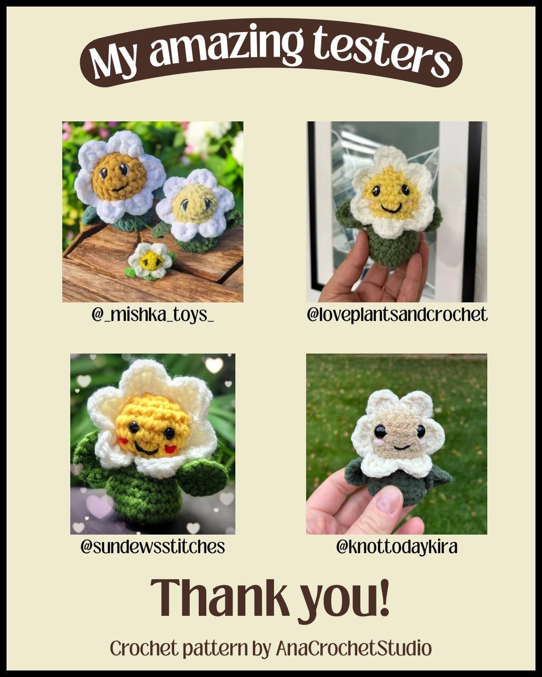 Daisy flower no sew PDF crochet pattern amigurumi thumbnail 5