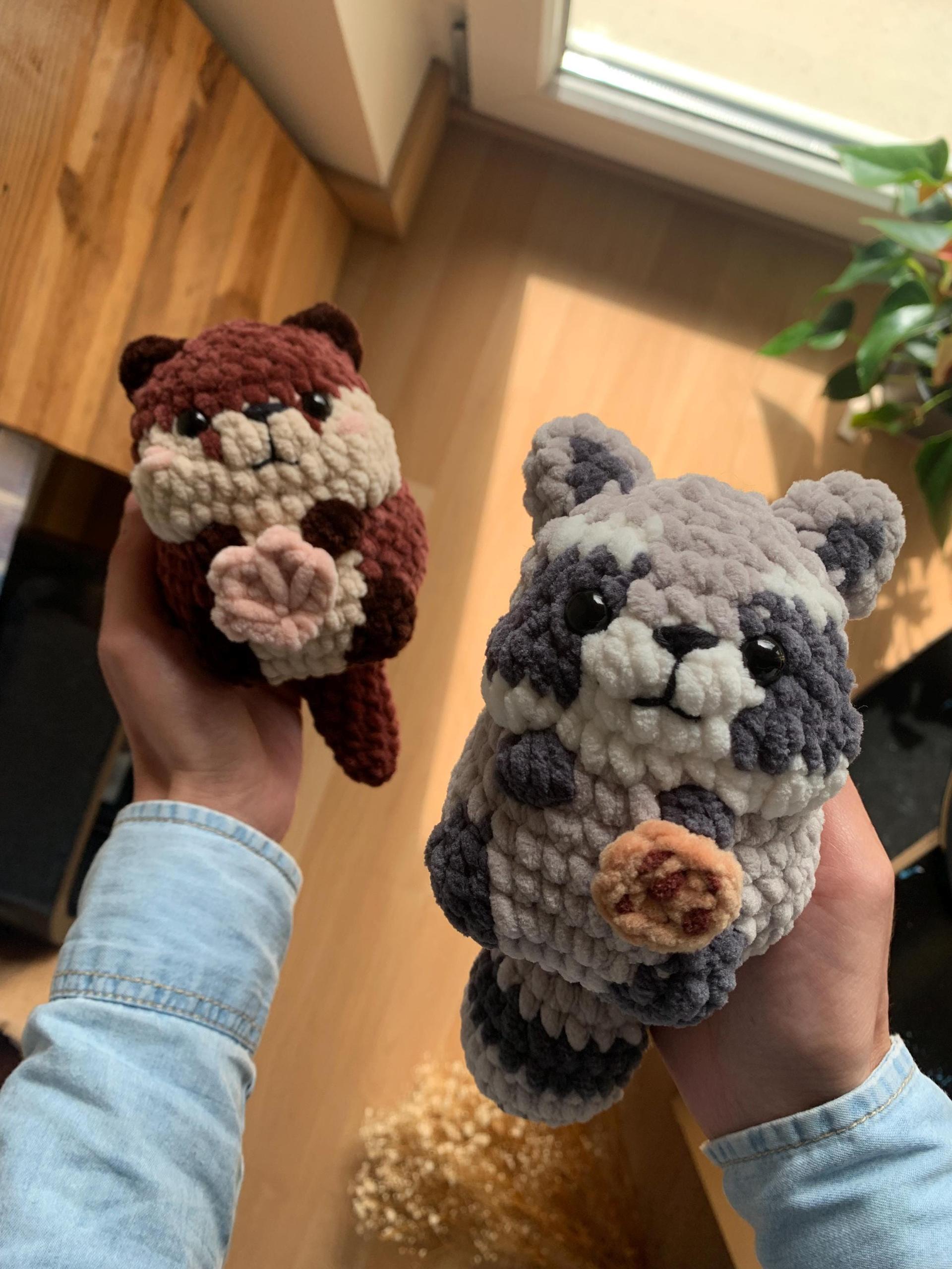 Raccoon and Otter No - Low sew PDF Crochet pattern Chubby Amigurumi thumbnail 4