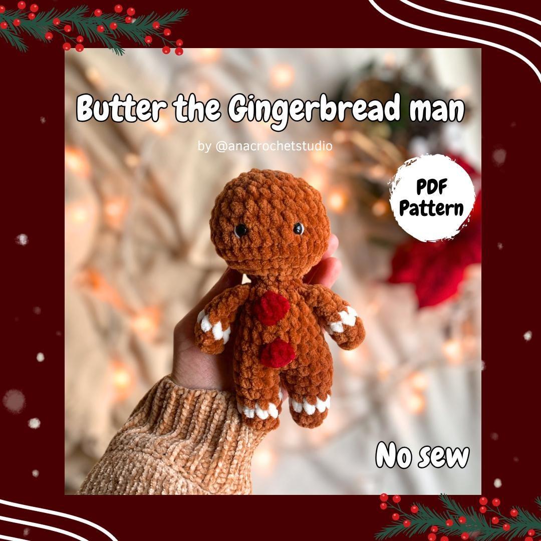 Gingerbread man No sew PDF Crochet pattern Amigurumi