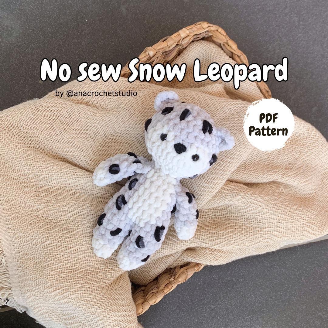 Snow Leopard No sew PDF Crochet pattern Amigurumi