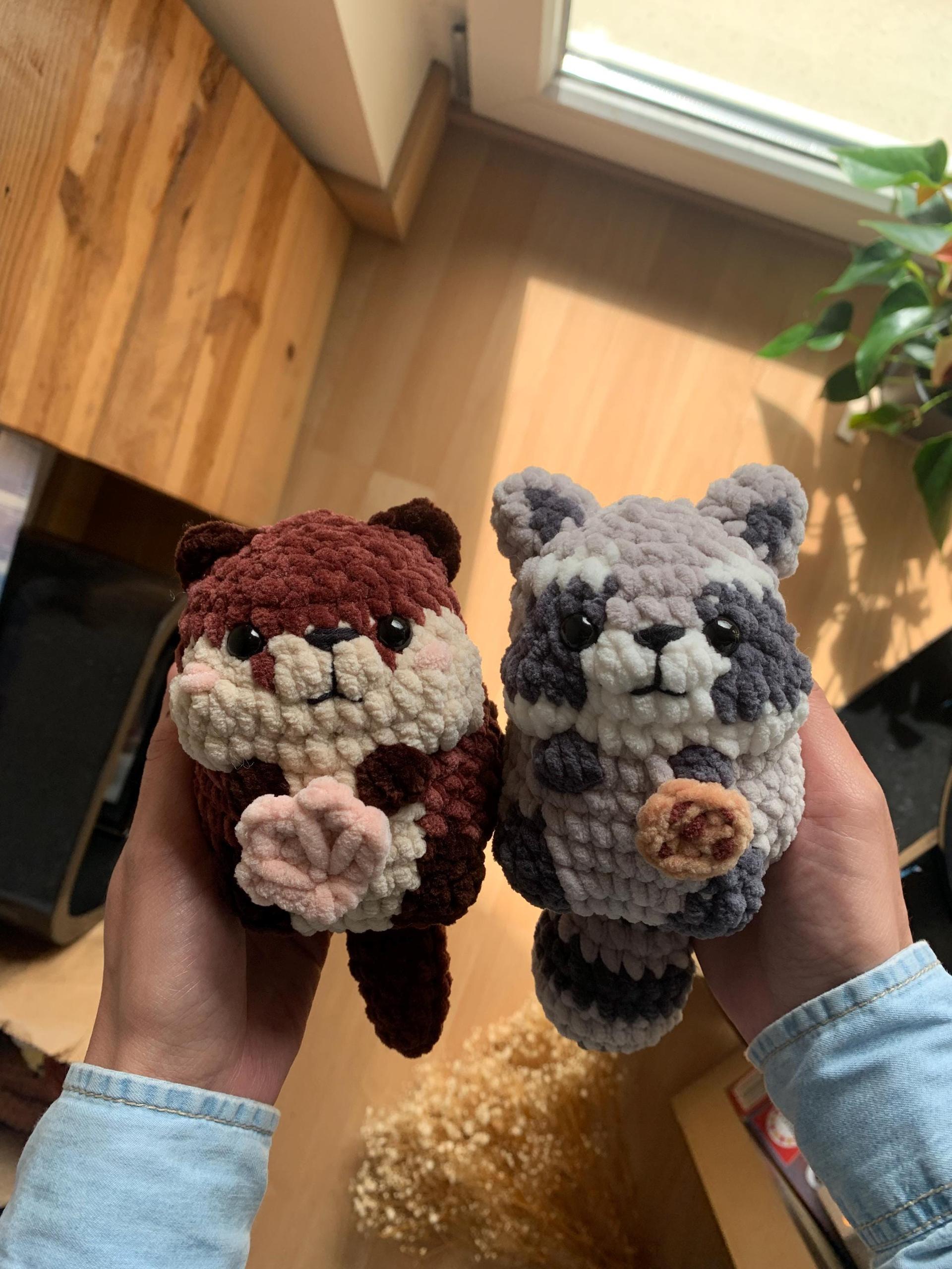 Raccoon and Otter No - Low sew PDF Crochet pattern Chubby Amigurumi thumbnail 5