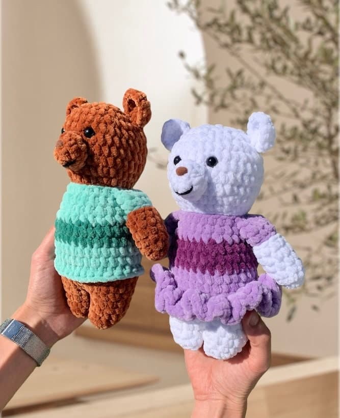 Billie the Bear PDF crochet pattern amigurumi plushie low sew thumbnail 2