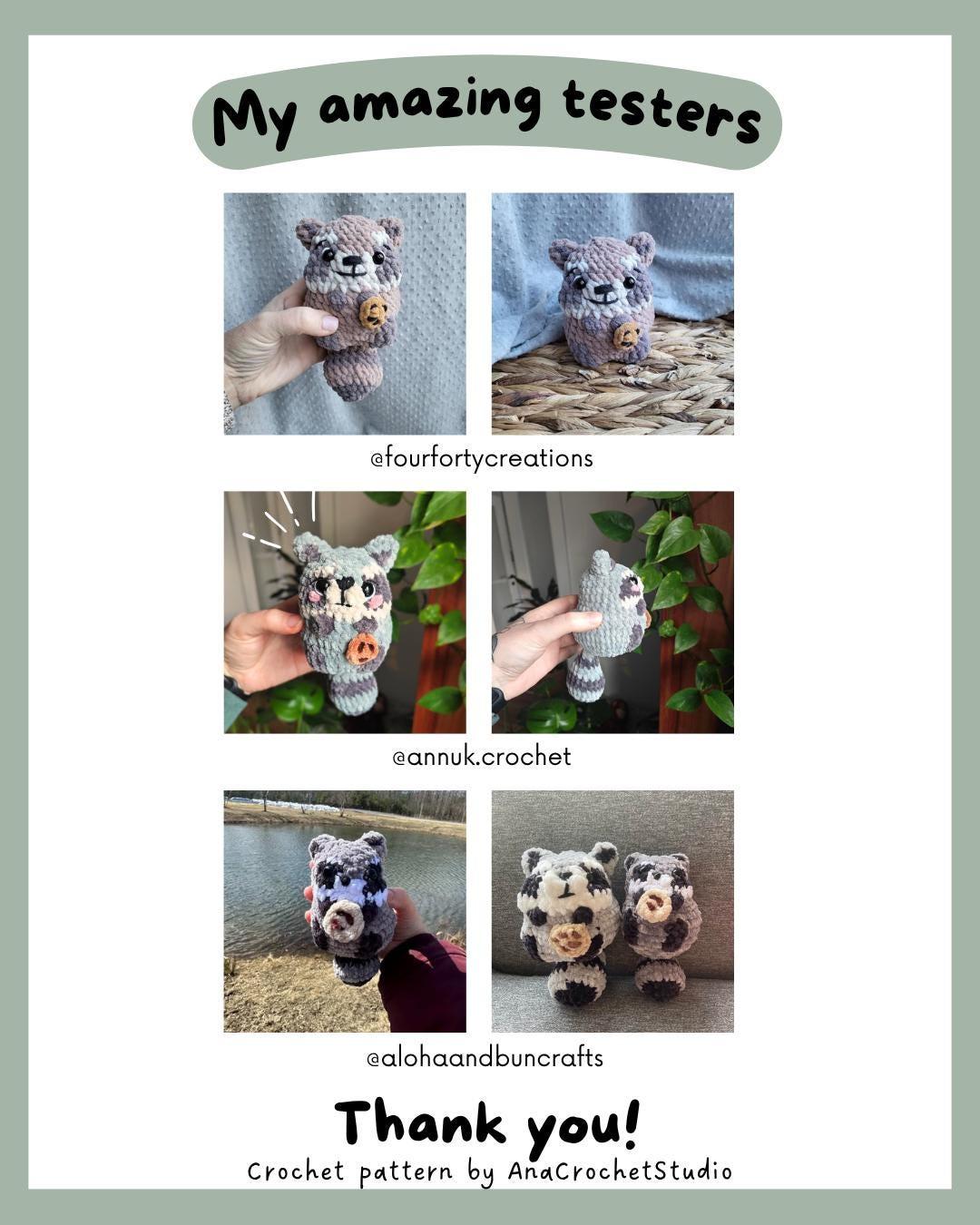 Chubby Raccoon Low sew PDF Crochet pattern Amigurumi thumbnail 4