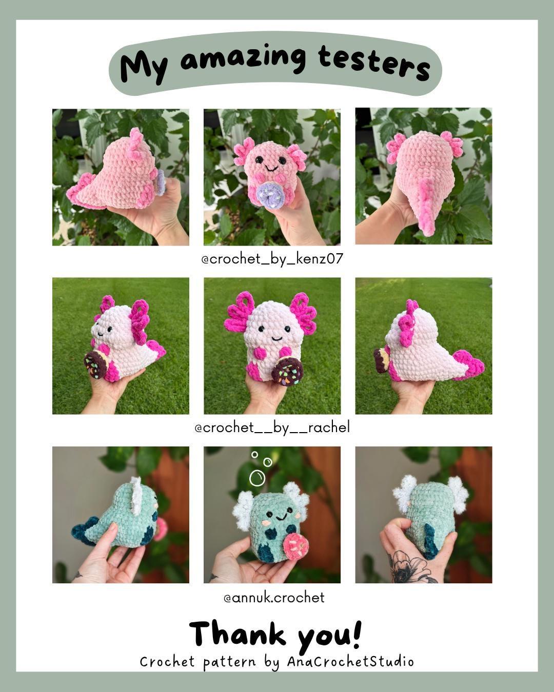 Chubby Axolotl No sew PDF Crochet pattern Amigurumi thumbnail 4