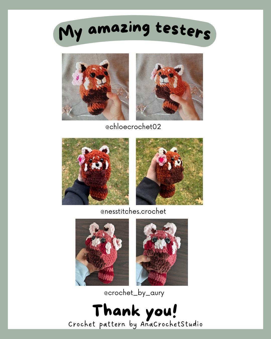 Chubby Red Panda Low sew PDF Crochet pattern Amigurumi thumbnail 6