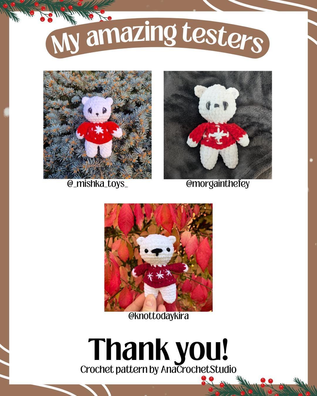 Polar bear No sew PDF Crochet pattern Amigurumi thumbnail 4