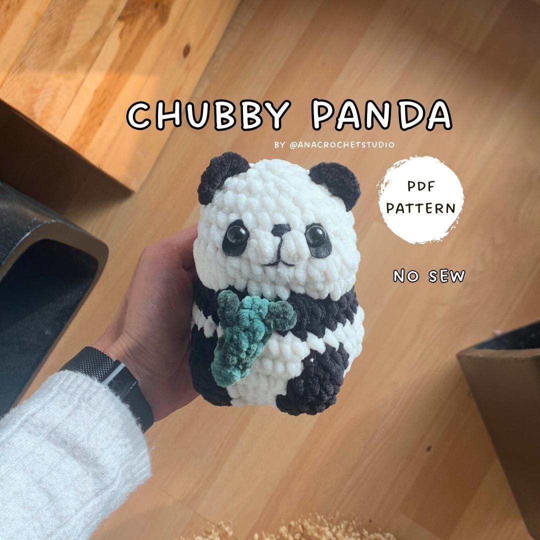Chubby Panda No sew PDF Crochet pattern Amigurumi