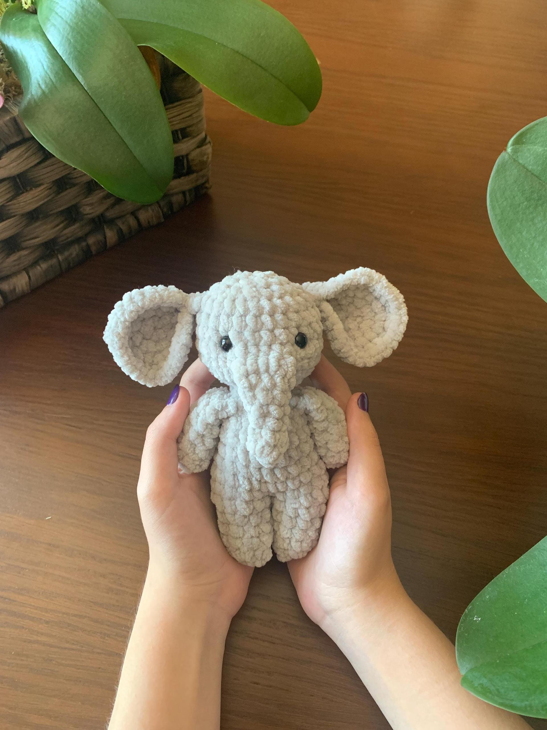 Elephant Crochet Pattern No Sew – Beginner Amigurumi Plush Toy PDF, Easy Cute Animal thumbnail 3