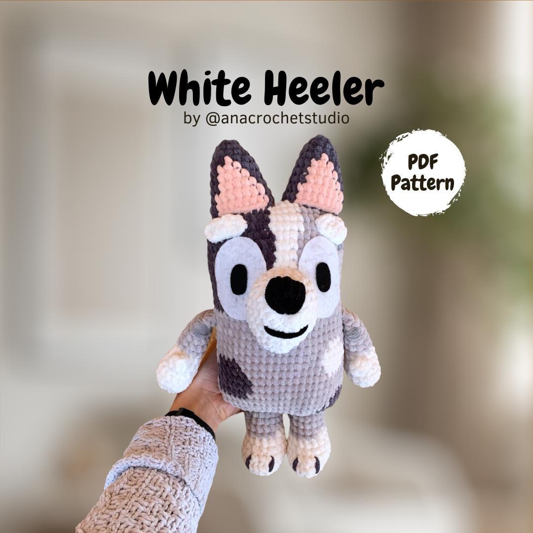 White Heeler PDF crochet pattern amigurumi plushie dog