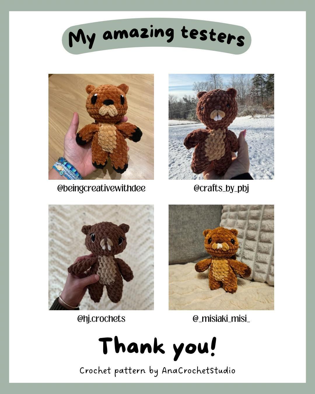 Beaver Crochet Pattern No Sew – Beginner Amigurumi Plush Toy PDF, Easy Cute Animal thumbnail 9