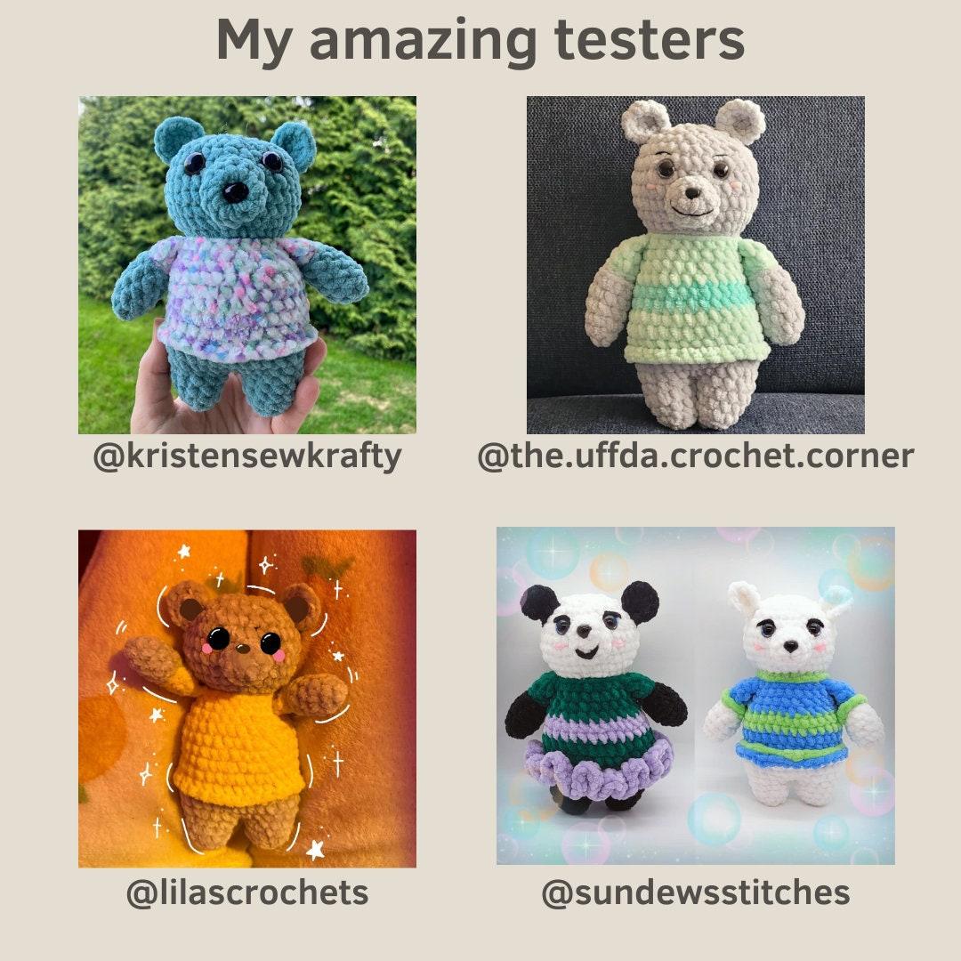 Billie the Bear PDF crochet pattern amigurumi plushie low sew thumbnail 4