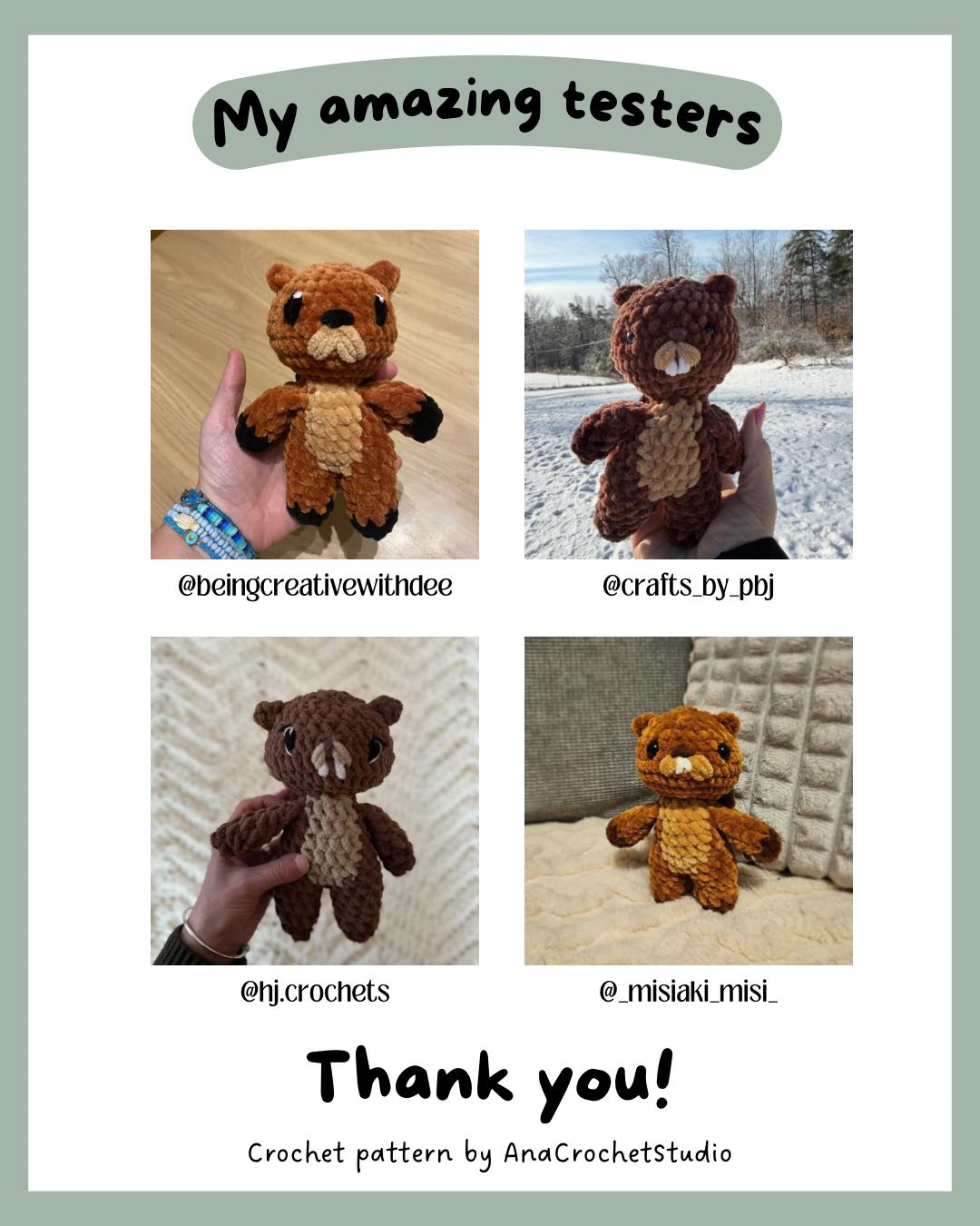 Forest Animals No-Sew Crochet Pattern: Fox, Deer, Squirrel, Beaver, Raccoon and Reindeer (PDF Pattern) woodland amigurumi thumbnail 15