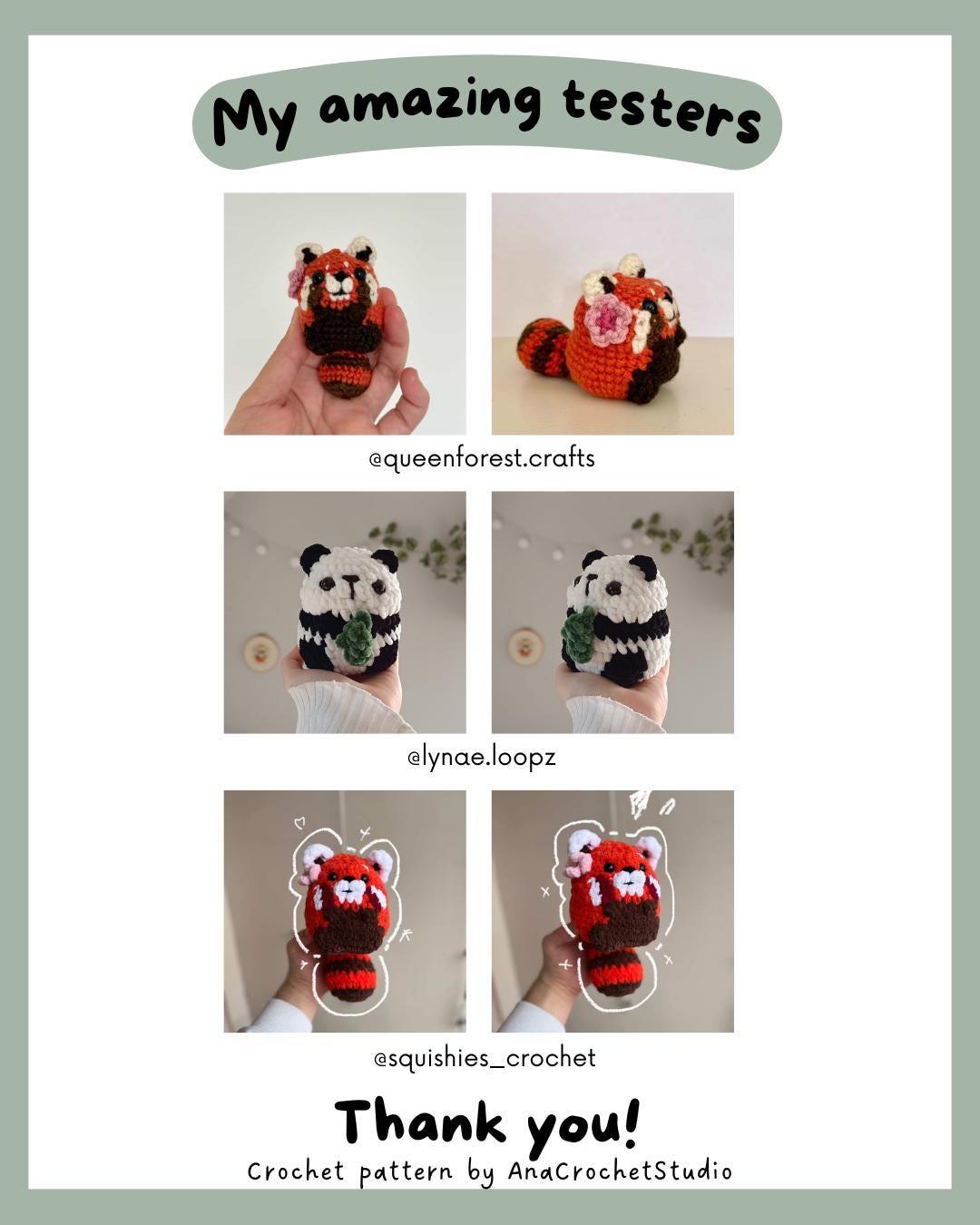 Panda and Red Panda No - Low sew PDF Crochet pattern Chubby Amigurumi thumbnail 8