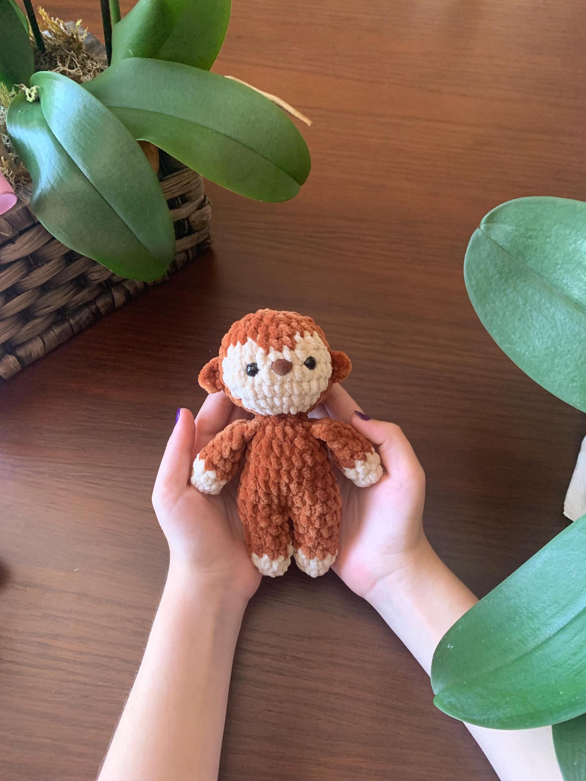 Monkey Crochet Pattern No Sew – Beginner Amigurumi Plush Toy PDF, Easy Cute Animal thumbnail 3