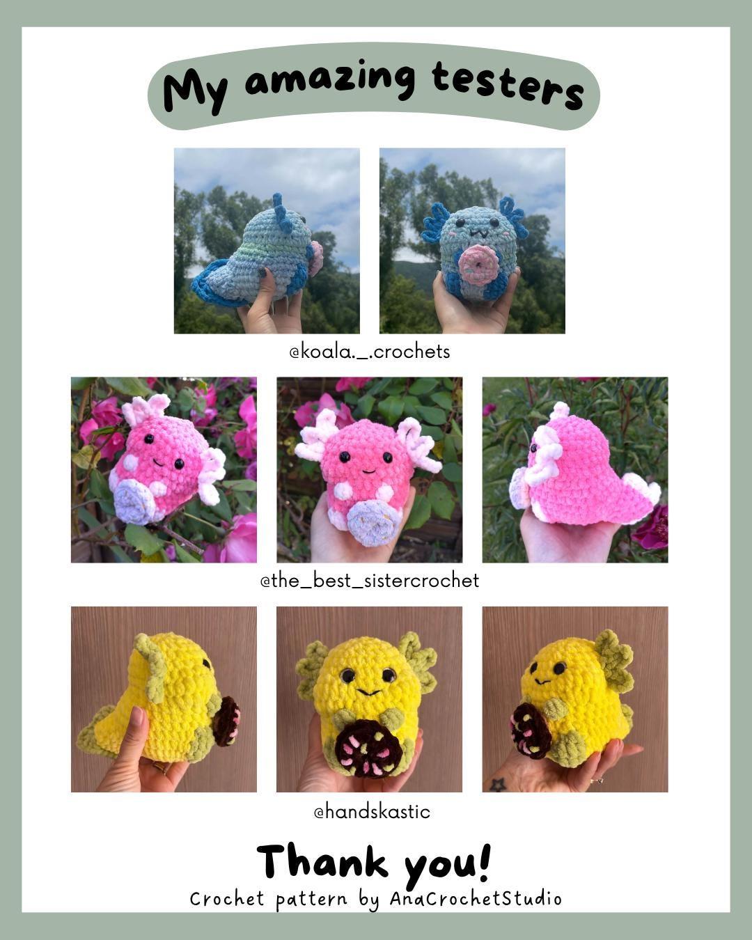 Chubby Axolotl No sew PDF Crochet pattern Amigurumi thumbnail 5