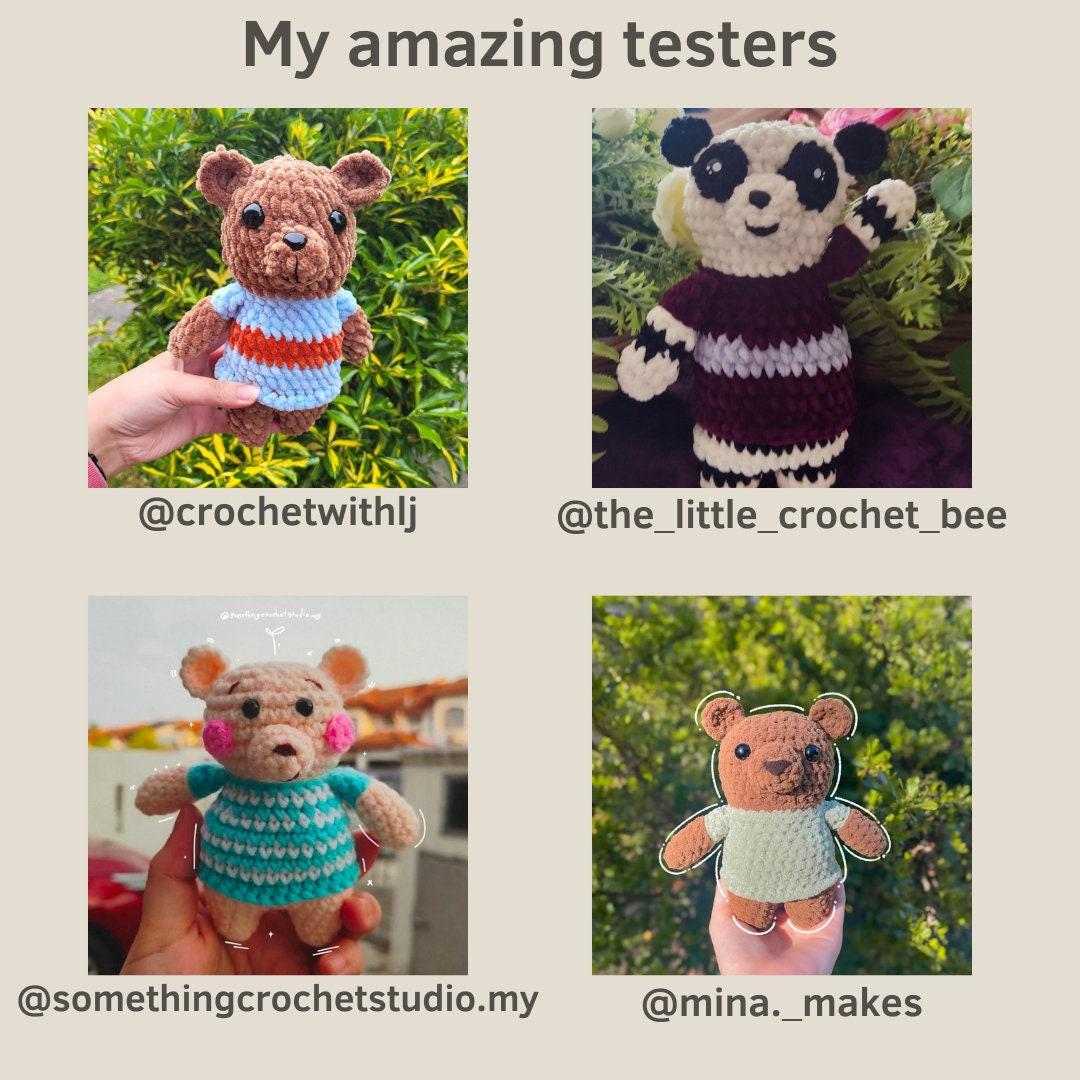 Billie the Bear PDF crochet pattern amigurumi plushie low sew thumbnail 3